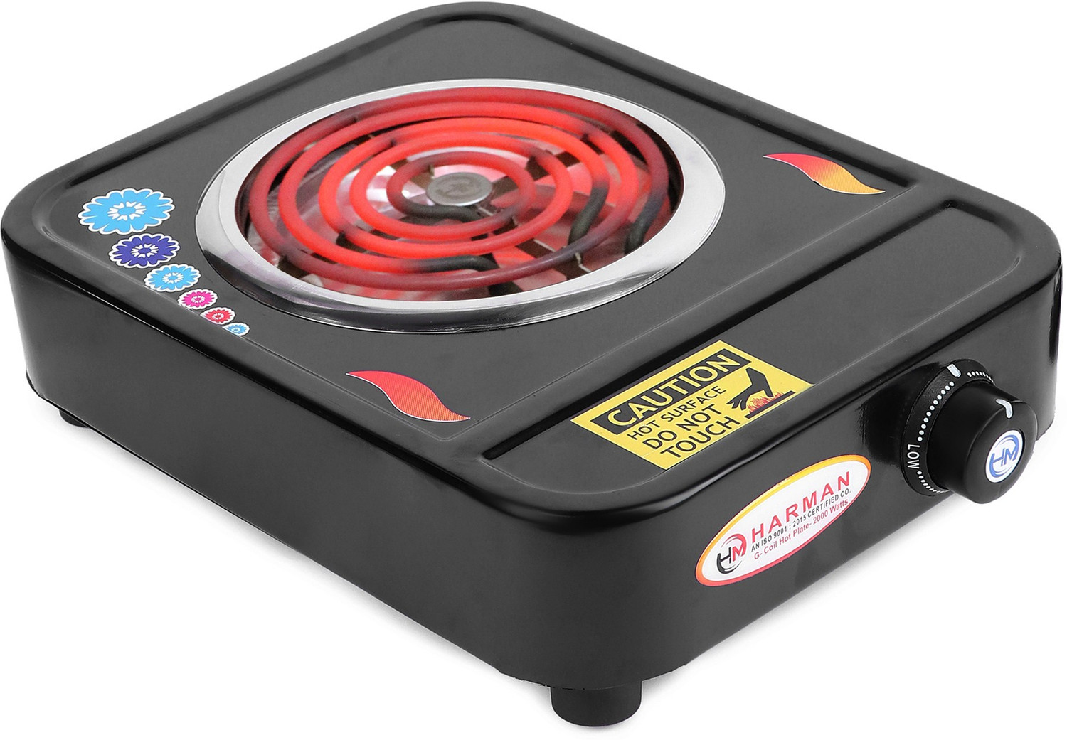 Image of RAMIME 2000 W Radiant Cooktop Jog Dial (Black, 2000W ROUND ELECTRIC KITCHEN COOKING HEATER AND ROOM Heater Cooking Heater)
