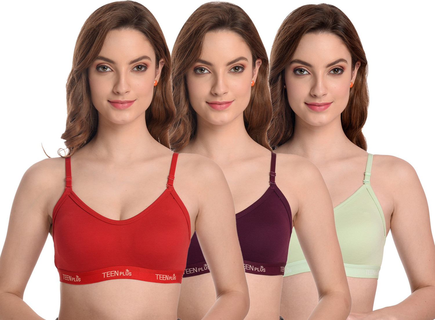 Image of Dig Sel COTTONS Pack of 10 Women Sports Non Padded Bra (Multicolor)