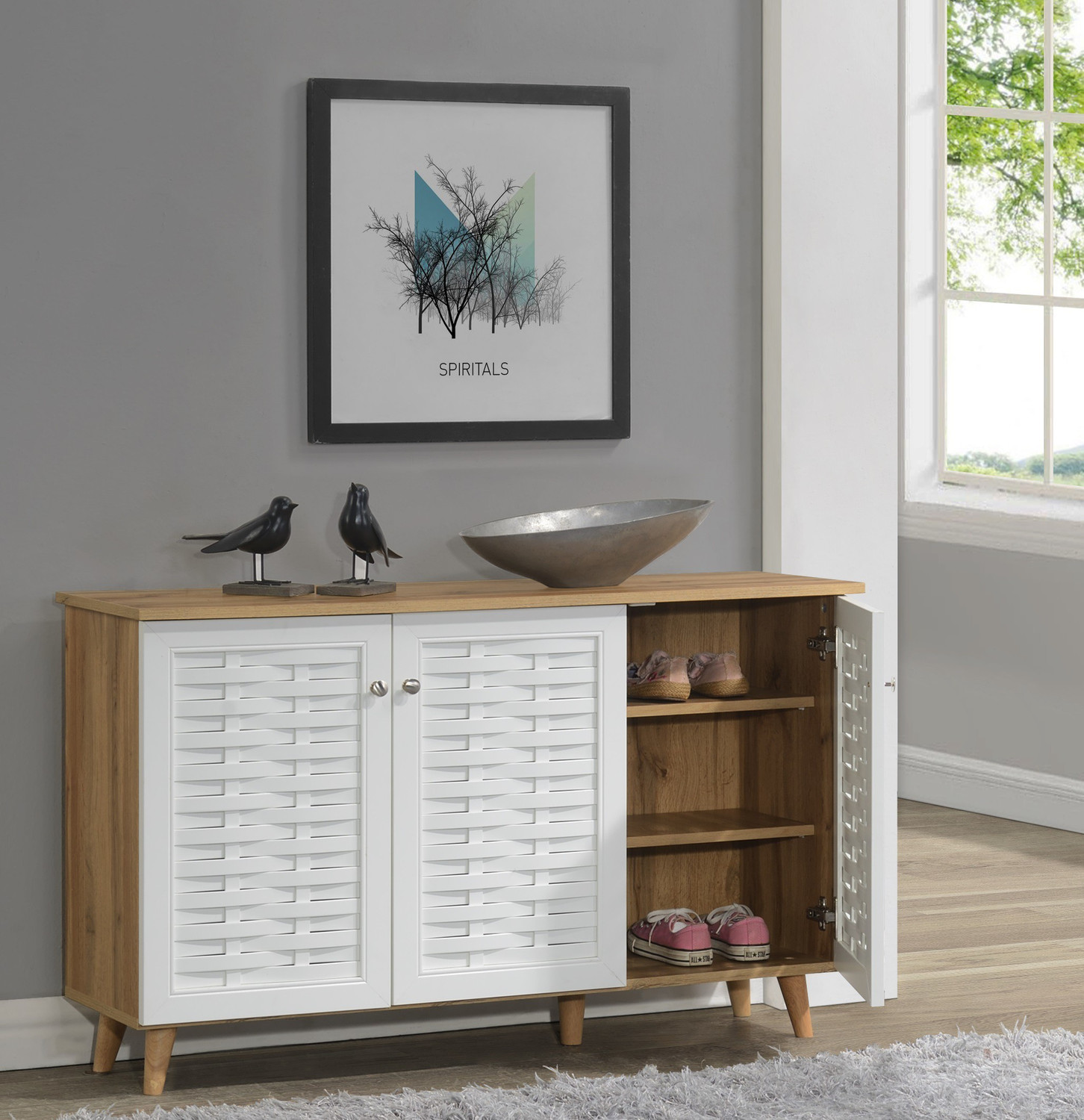 Image of Flipkart Perfect Homes Ever Fresh Two Door Engineered Wood Shoe Rack (Wenge, 3 Shelves, DIY(Do-It-Yourself))