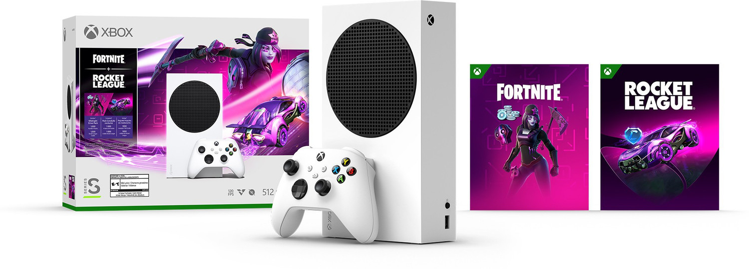 Image of MICROSOFT Xbox Series S 512 GB with Fortnite game (digital code) & Rocket League game (digital code) (White)