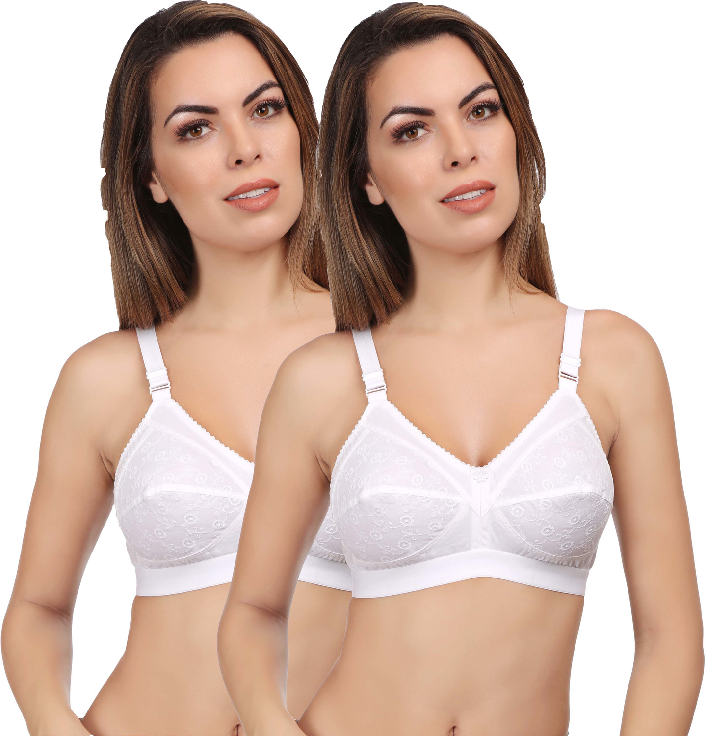 Image of Eve's Beauty Pack of 2 Women Full Coverage Bra (White)
