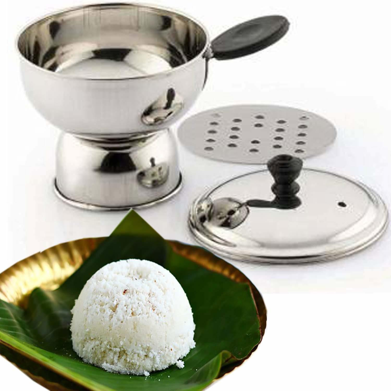 Image of SHRIKHATUSHYAM Stainless Steel Idli Stand 3 Plate | 12 Idli Maker Steamer Rack Standard Idli Maker (1 Plates , 12 Idlis )