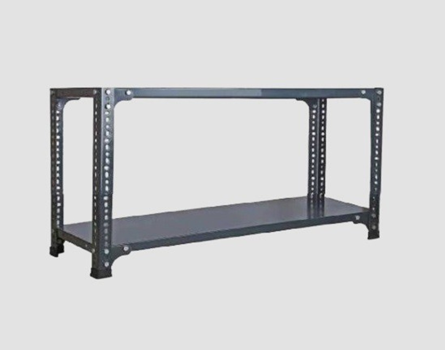 Image of ALIJA Slotted Angle Metal Rack (2 x 2.5 x 1 Ft. / 24 x 30 x 12 Inch) with 3 Shelves Storage Rack Unit (24 Gauge Shelf 18 Gauge Angle) (Black) Luggage Rack