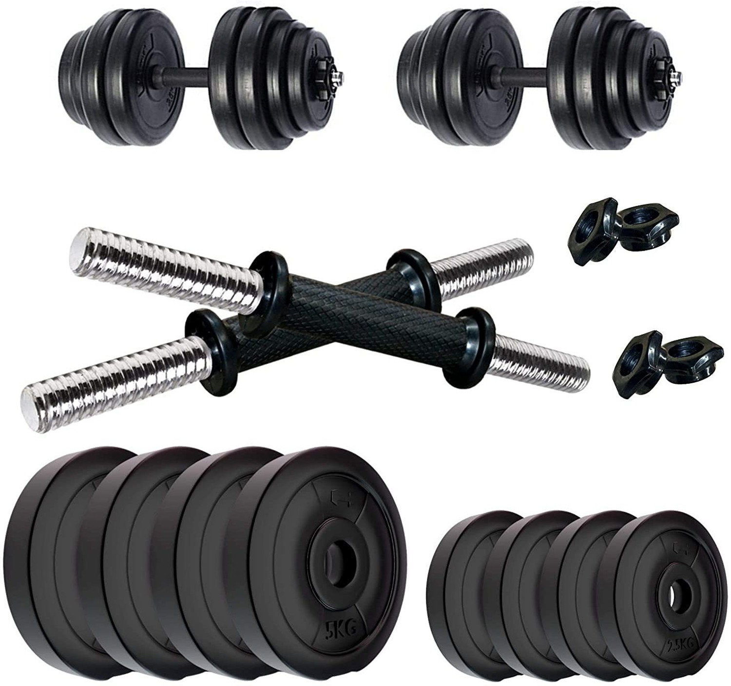 Image of BAPTIZO fitness 10 KG PVC Dumbbell Set for home exercise Adjustable Dumbbell (10 kg)