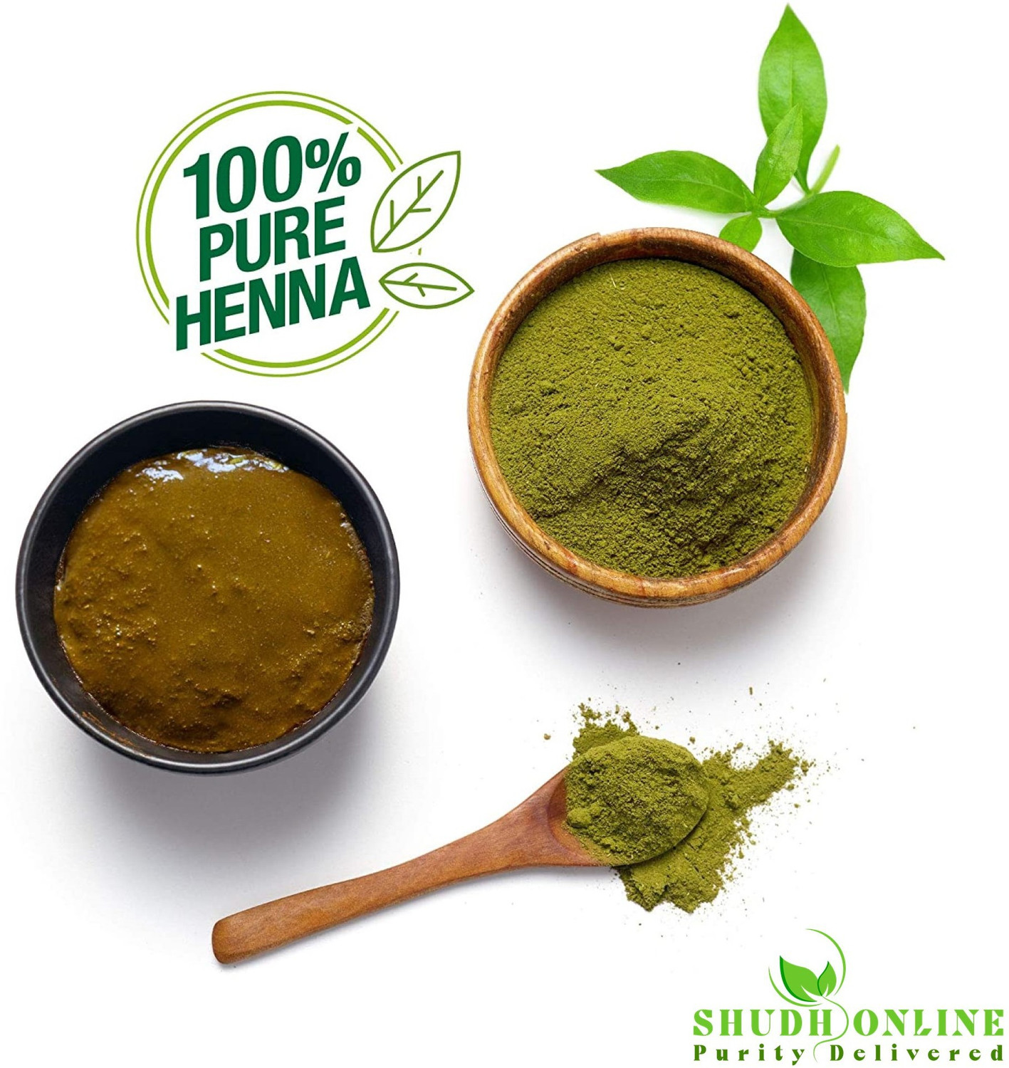 Image of Shudh Online Henna Powder for Hair Growth & Colour, Natural Mehandi, Mehndi, Hena for Hair Black Brown (1000 g)