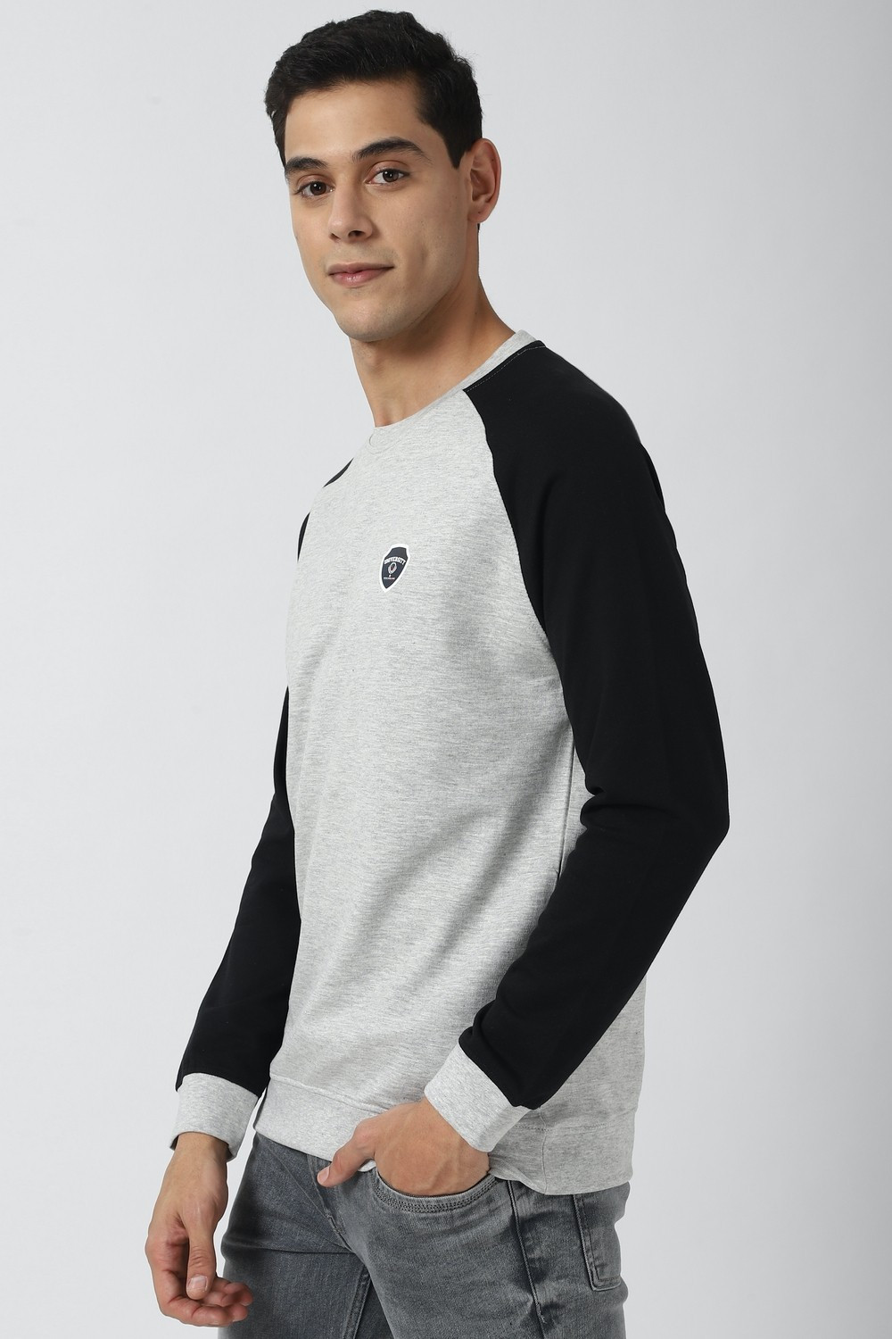Image of PETER ENGLAND Men Full Sleeve Color Block Sweatshirt