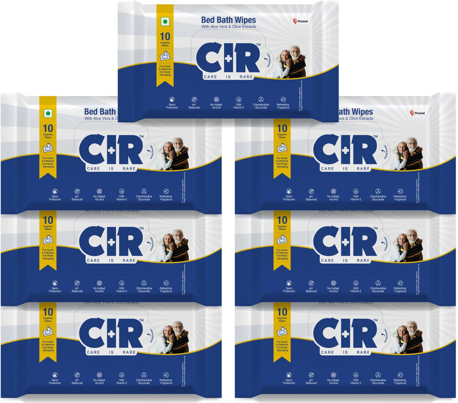 Image of CIR Soft Body Cleansing Wet Bed Bath Wipes for Adults | Body Sponging | Extra Large, 10 Wipes /Pack of 7 (70 Wipes)