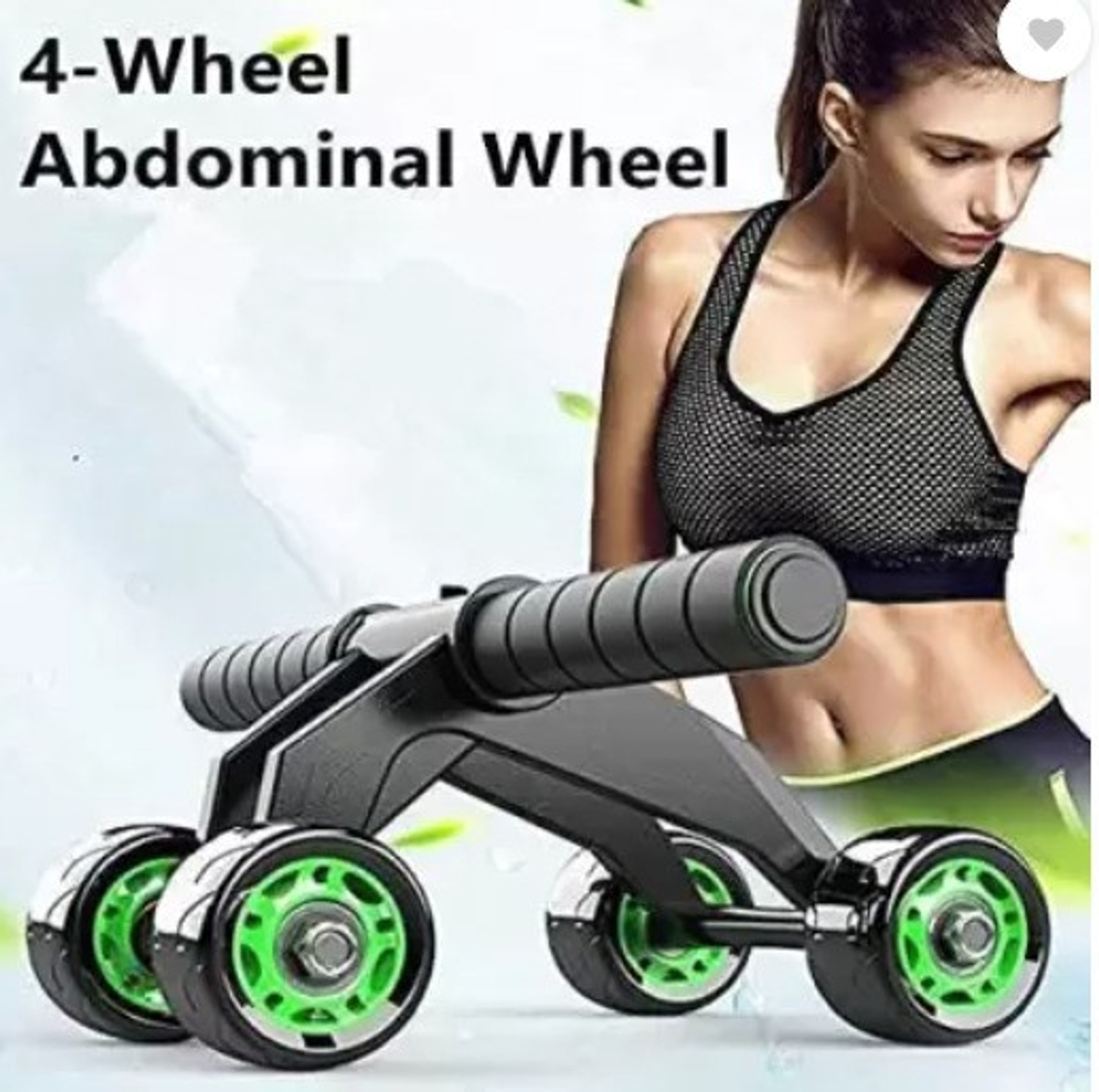 Image of The Cube Anti Skid Ab Roller Wheel | For Abs Workouts At Home with Knee Pad for Men & Women Ab Exerciser (Black, Yellow)