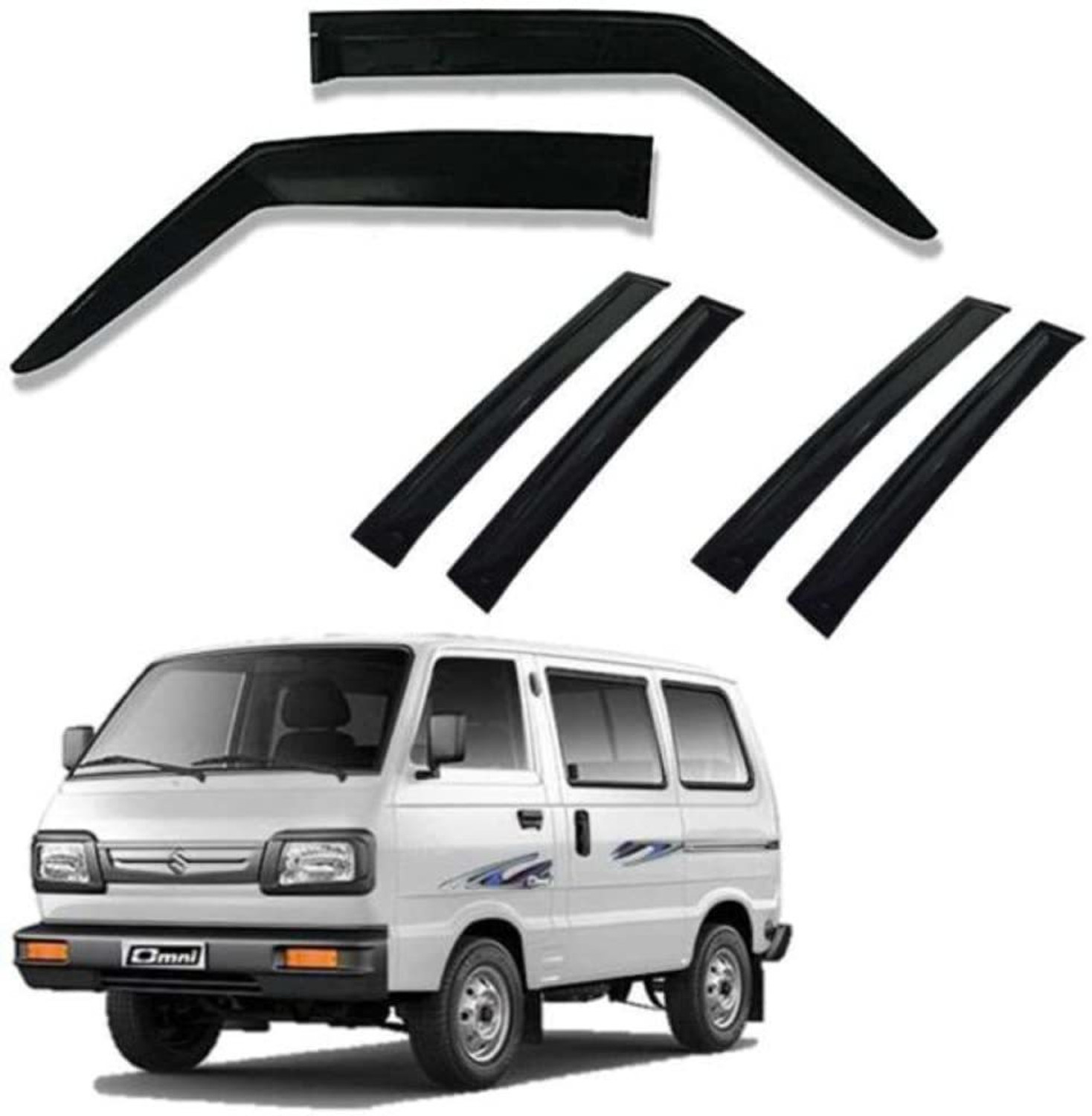 Image of Kingsway Convertibles Front, Rear Wind Deflector (Tinted Maruti S-Presso Lxi)