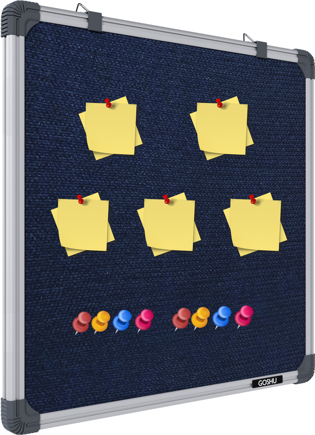 Image of GOSHU 2x3 feet Notice Board / Pin Up Display Board with 50 pins for Office and Home Notice Board (90 cm x 60 cm)