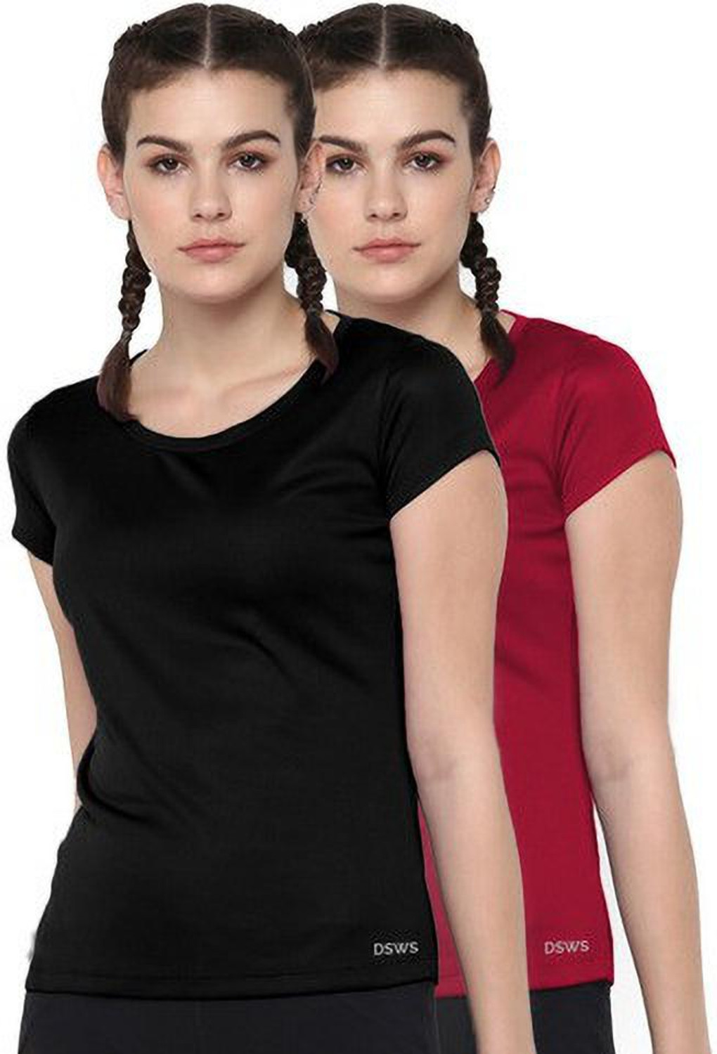 Image of KVETOO Women Printed Round Neck Polyester Multicolor T-Shirt