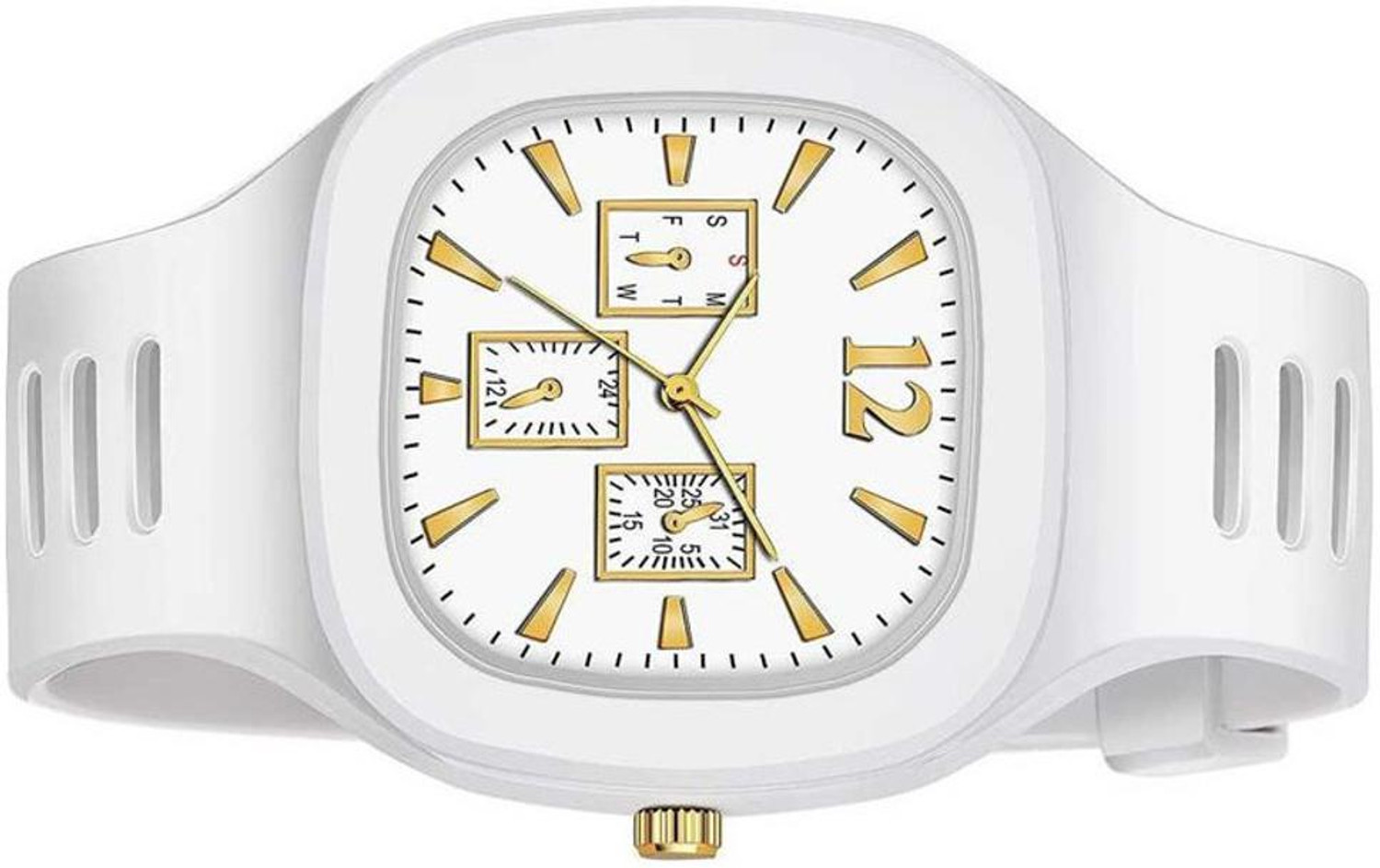 Image of Alix Stainless Steel Silver and Black Two Tone Strap with square skeleton dial Analog Watch - For Men AL2914 Automatic Square Dial