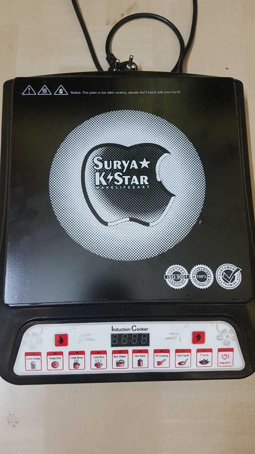 Image of SURYA KSTAR 2000 W Induction Cooktop Push Button (Black, A-8)