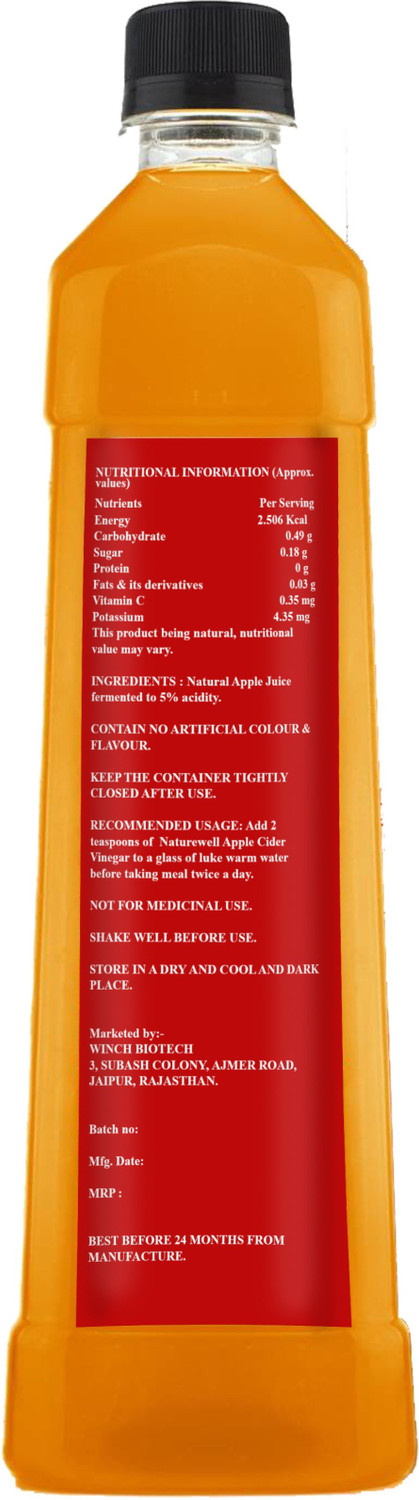Image of NatureVally Organic Apple Cider Vinegar with mother for weight loss (SA384) Vinegar (2 x 500 ml)