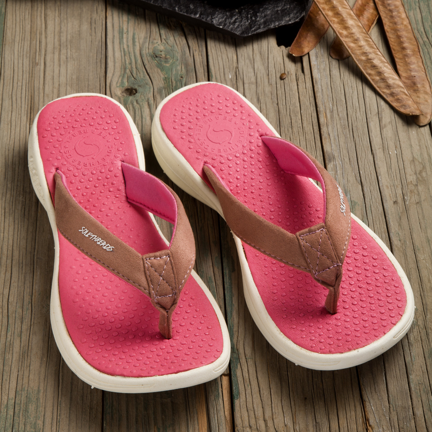 Image of SOLETHREADS REBEL SALLY Supersoft, PINK Women Flip Flops (Pink , 3)