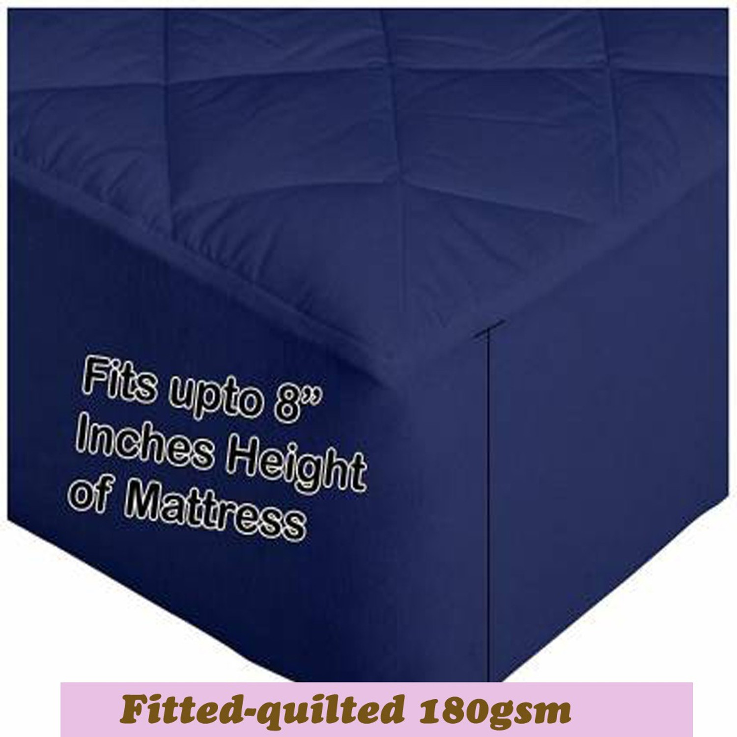 Image of CRAZY WORLD Double, Queen Size Fitted Micro Breathable, Stretchable, Waterproof Mattress Cover (198.12 cm x 152.4 cm, Blue)