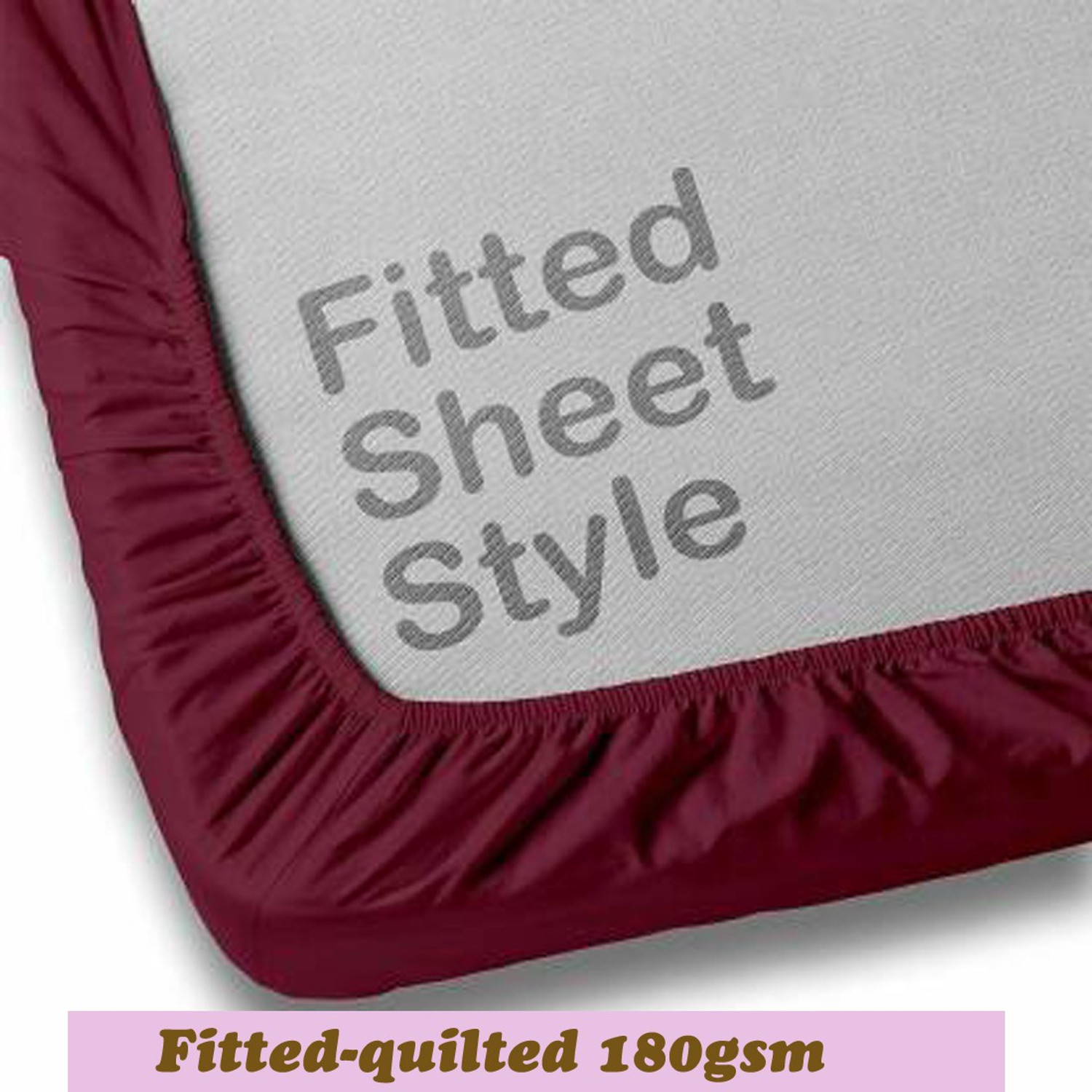 Image of CRAZY WORLD Double, Queen Size Fitted Nylon, Polyster Breathable, Stretchable, Waterproof Mattress Cover (182.88 cm x 152.4 cm, Maroon)