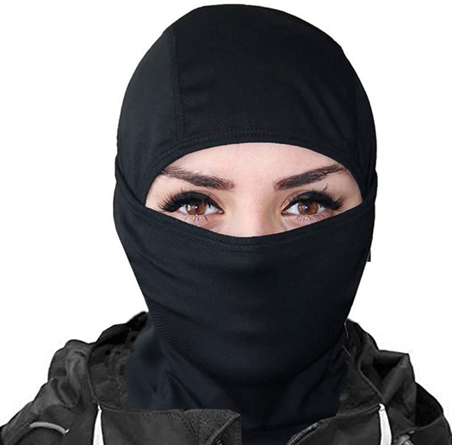 Image of SIZI Black Helmet Skull Cap for Men & Women (Size: Free, Balaclava)