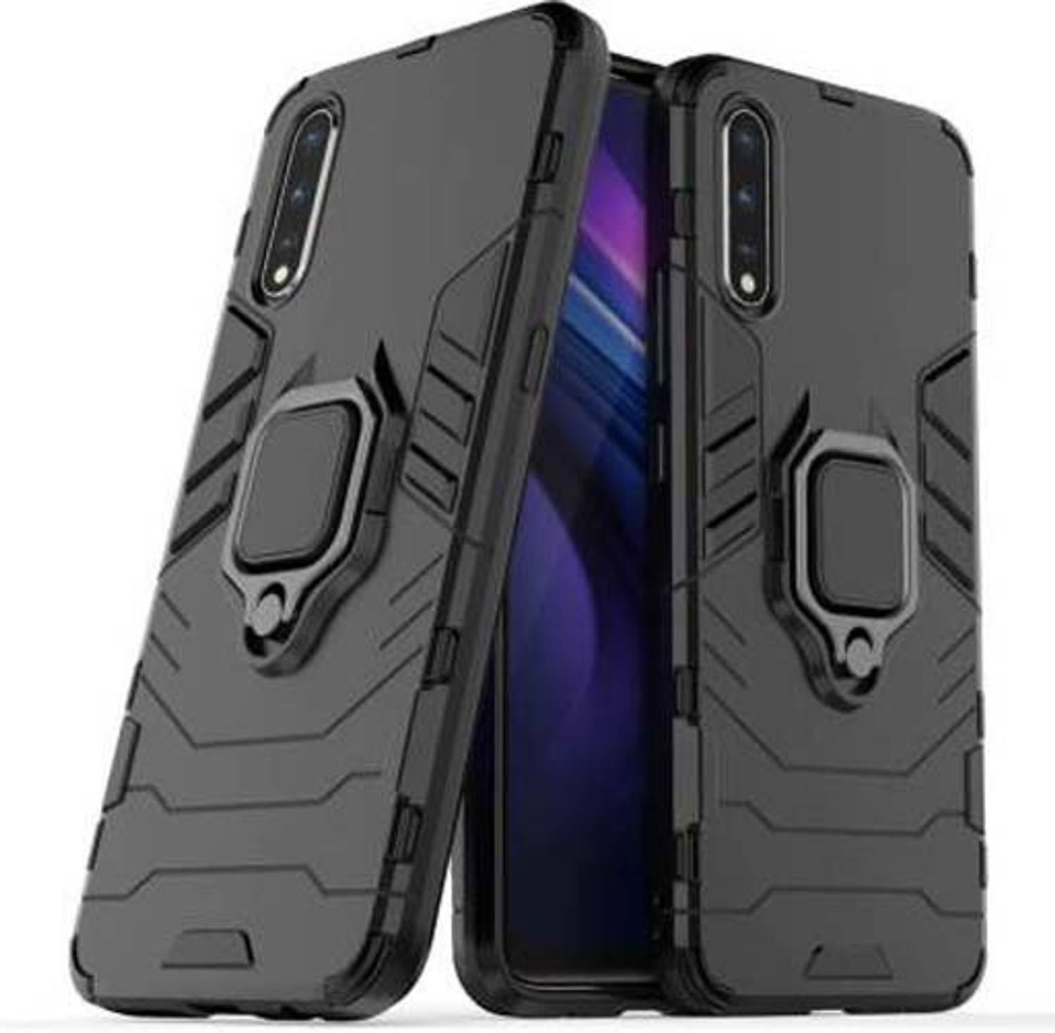 Cowboy Back Cover for Vivo S1, 1907 (Black, Dual Protection) - Image 1