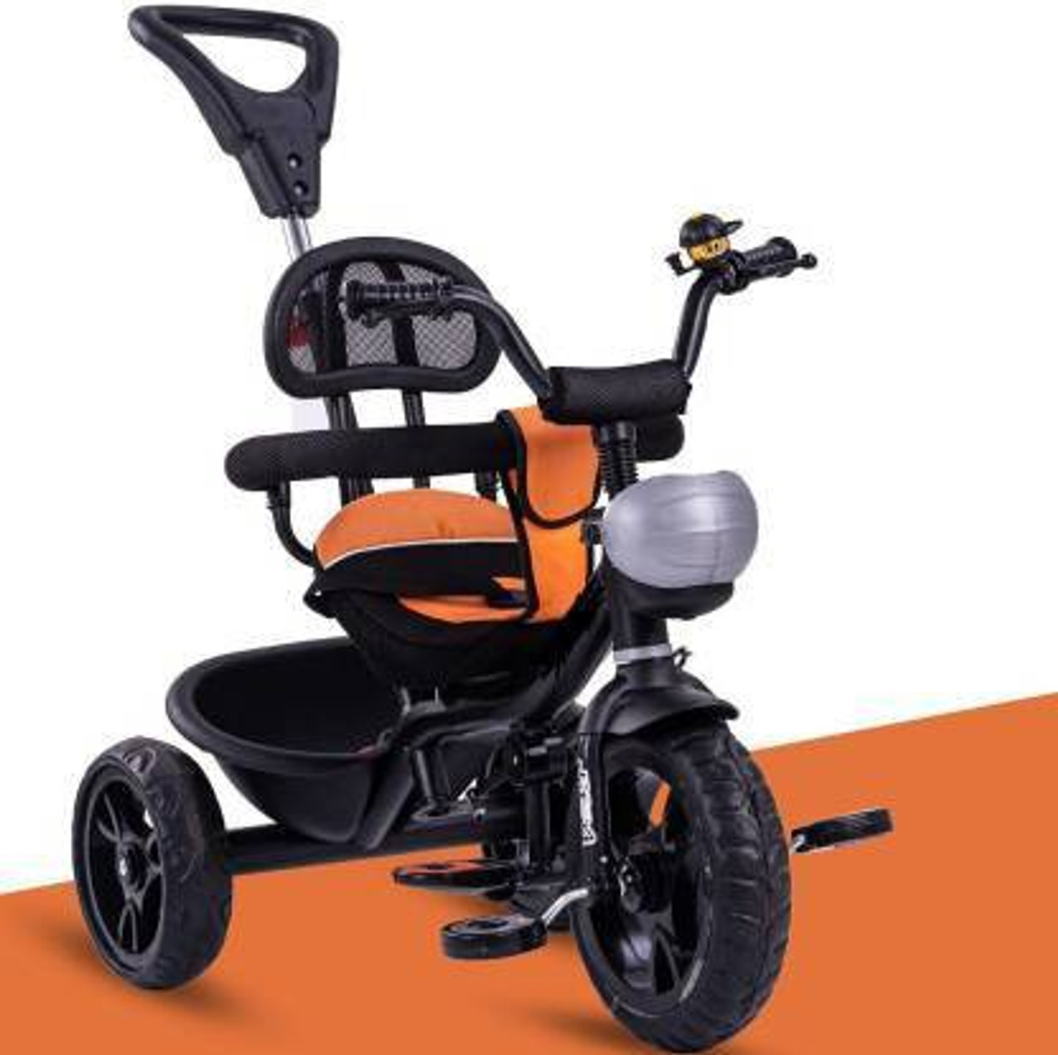 Image of BEERIDE Premium Padded Baby Trike with 360 Safety Guardrail, Ergonomic Backrest DVPOT-11B Tricycle (Blue)