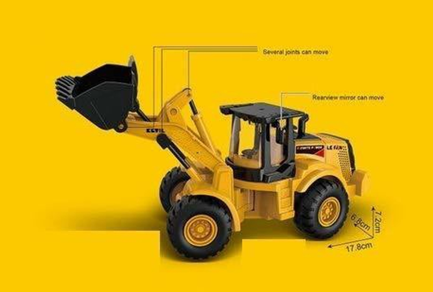 Image of SR Toys Unbreakable Small Excavator Construction Truck Toy for Kids 3+ Years (Yellow)