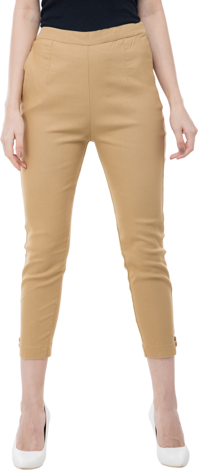 Image of Riya Collections Women Regular Fit Black Cotton Blend Trousers