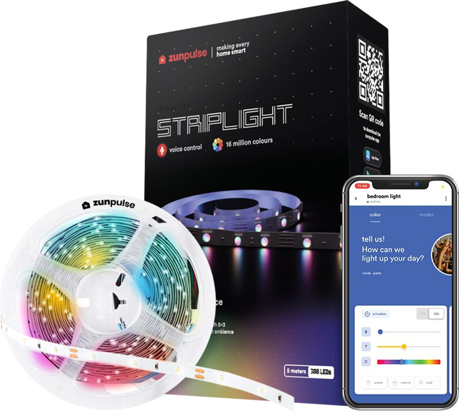 Image of Zunpulse 5 meter 15W Smart LED Strip Light with App Control (Multicolour) Light Strip