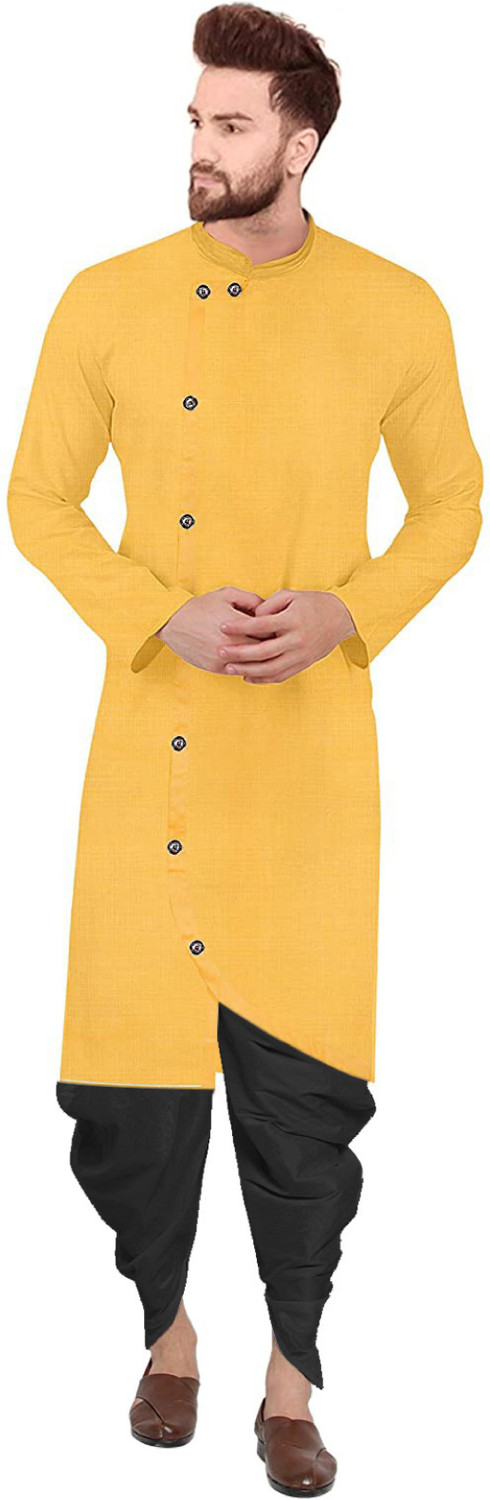 Image of OS Jeans Men Cotton Blend Kurta Dhoti Pant Set