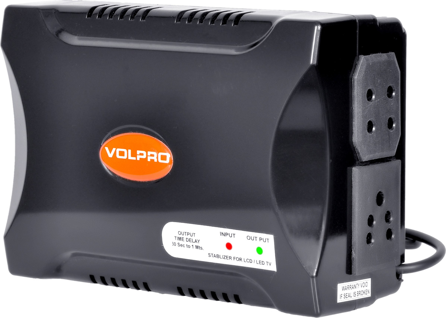 Image of JUSTECH V | Guard MINI CRYSTAL VOLTAGE STABILIZER (90 V-290 V)Set Top Box + Home Theatre System | 1.3 Ampere Capacity (Black)