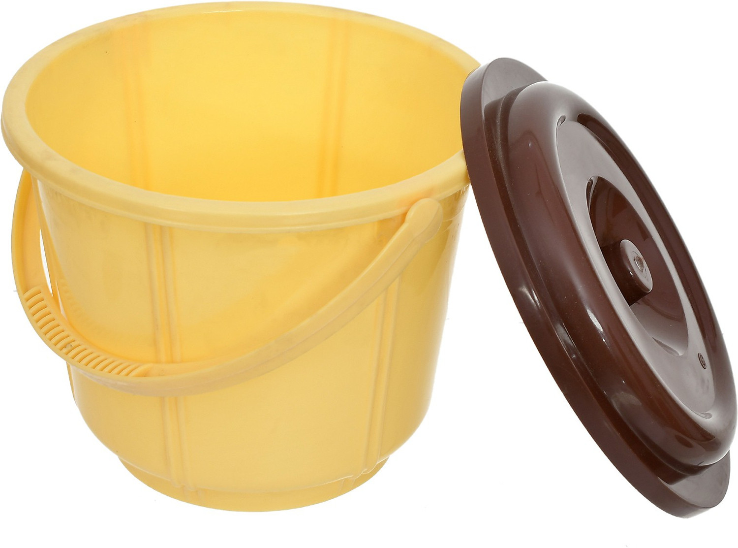 Image of Heart Home Plastic Grocery Container - 5 L (Pack of 2, Yellow)