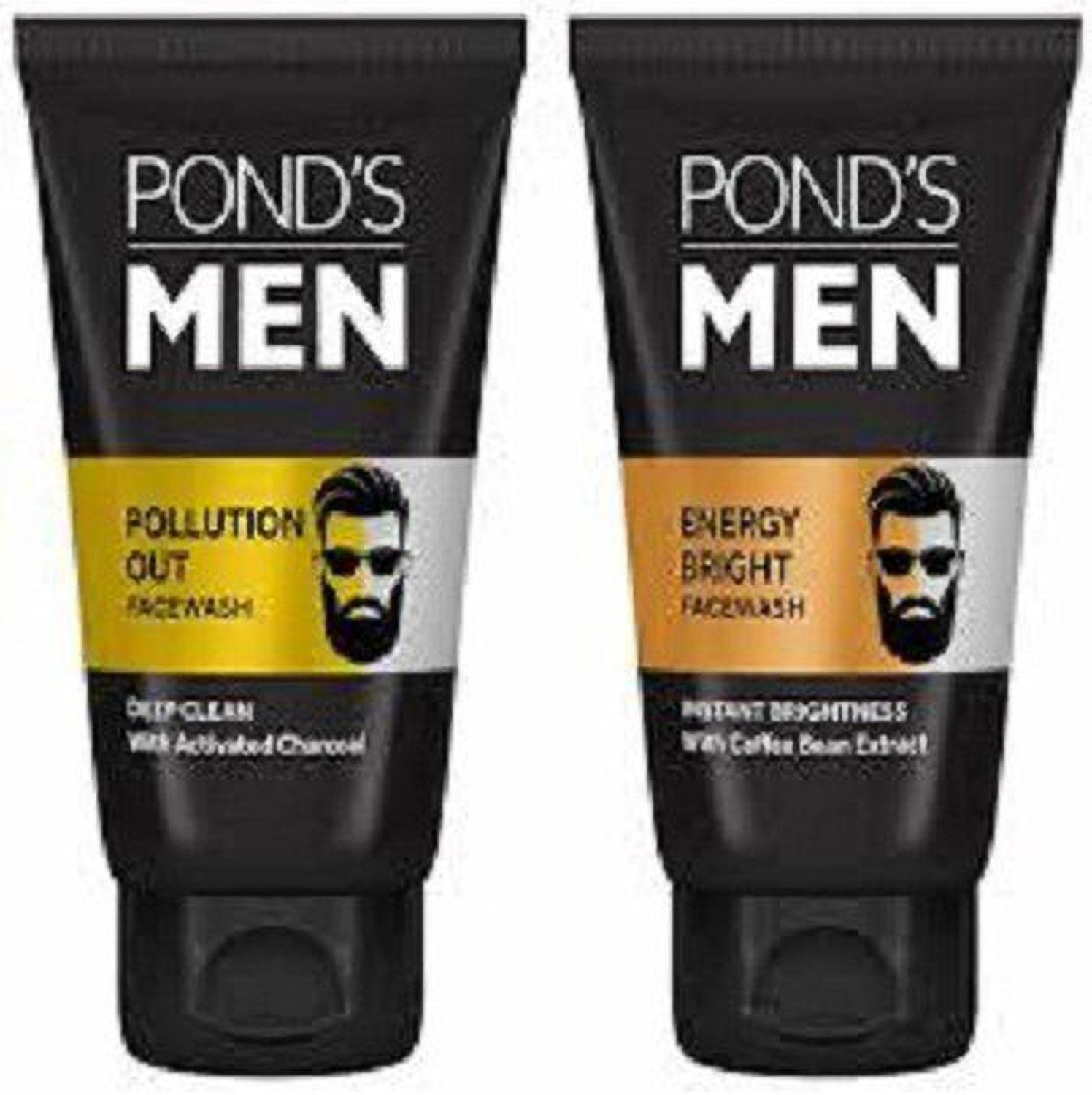 Image of POND's MENS ENERGY BRIGHT FACEWASH 50G + MENS POLLUTION OUT FACEWASH 50G Face Wash (100 g)