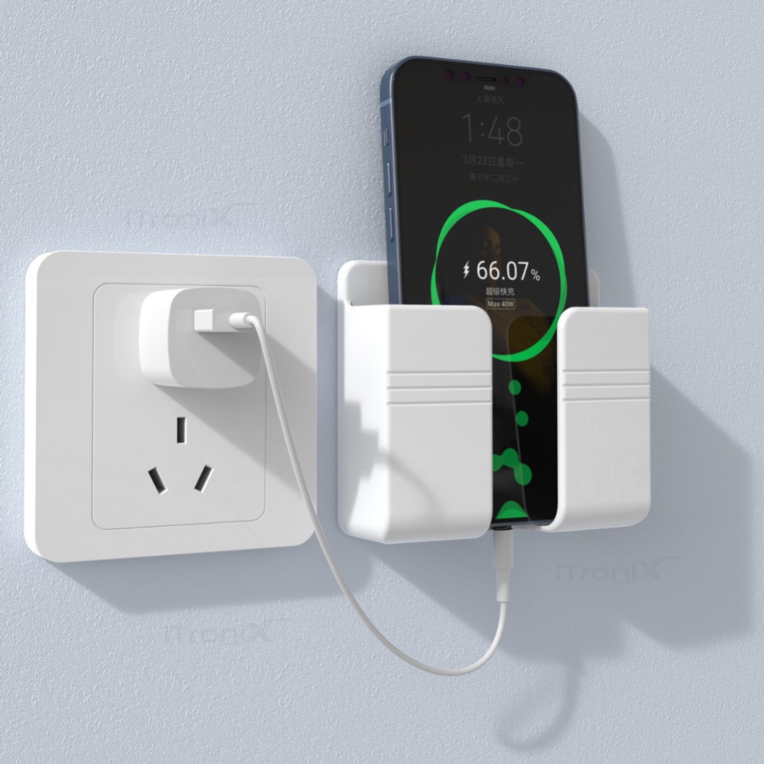 iTronix Pack of 2 Pcs Wall Mount Mobile Holder