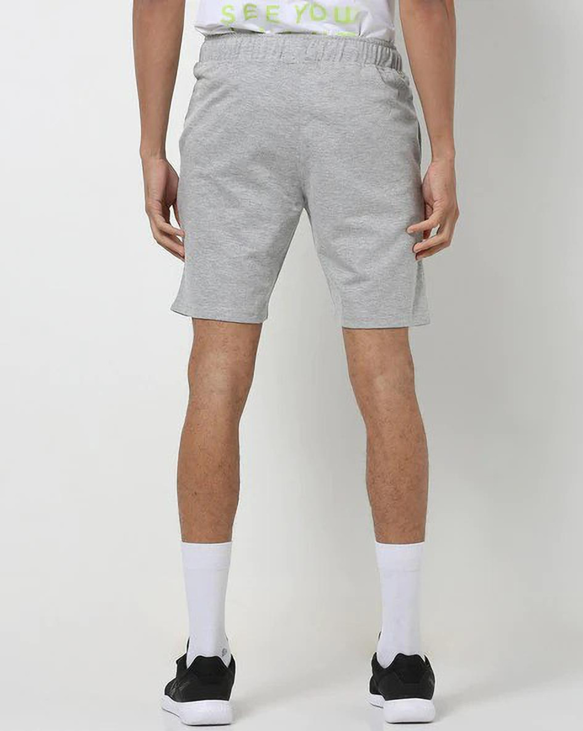 Image of TEAMSPIRIT Solid Men Grey Basic Shorts
