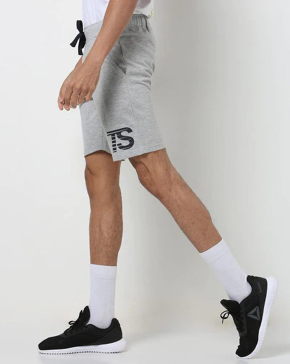 Image of TEAMSPIRIT Solid Men Grey Basic Shorts