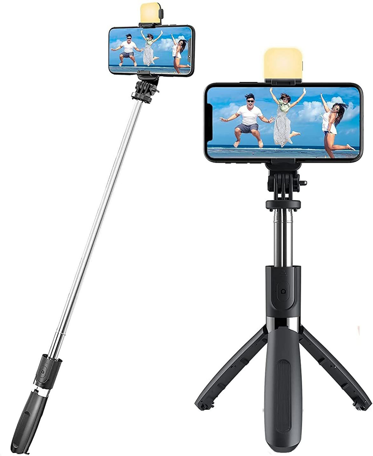 Image of DAKSHWAY Gimbal Stabilizer for Smartphone Mobile Stabilizer Selfie Stick Tripod with Wireless Remote 360 Automatic Rotation Bluetooth Selfie Stick (Black, Remote Included)