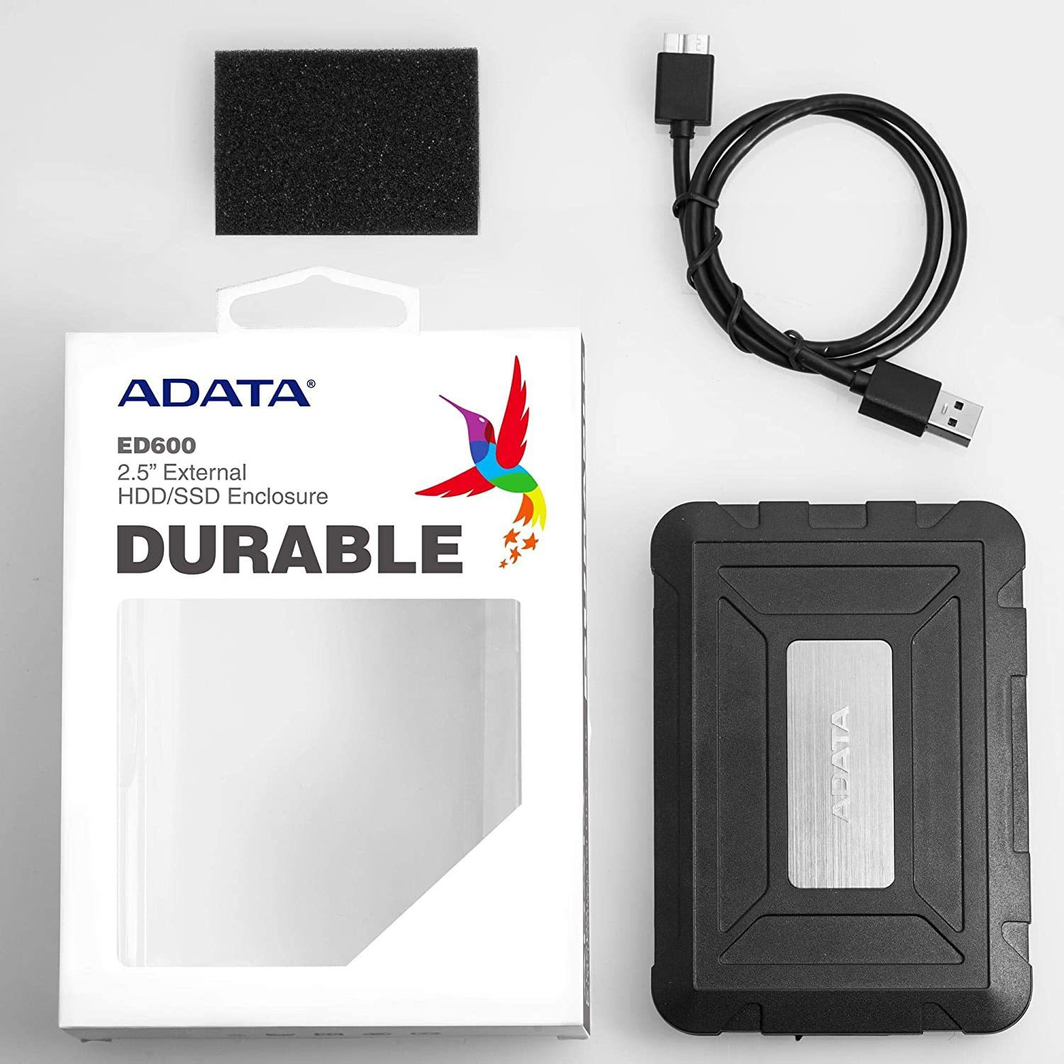 Image of ADATA ED600 2.5 inch Shock Resistant HARD DRIVE Enclosure (For ADATA, Black)
