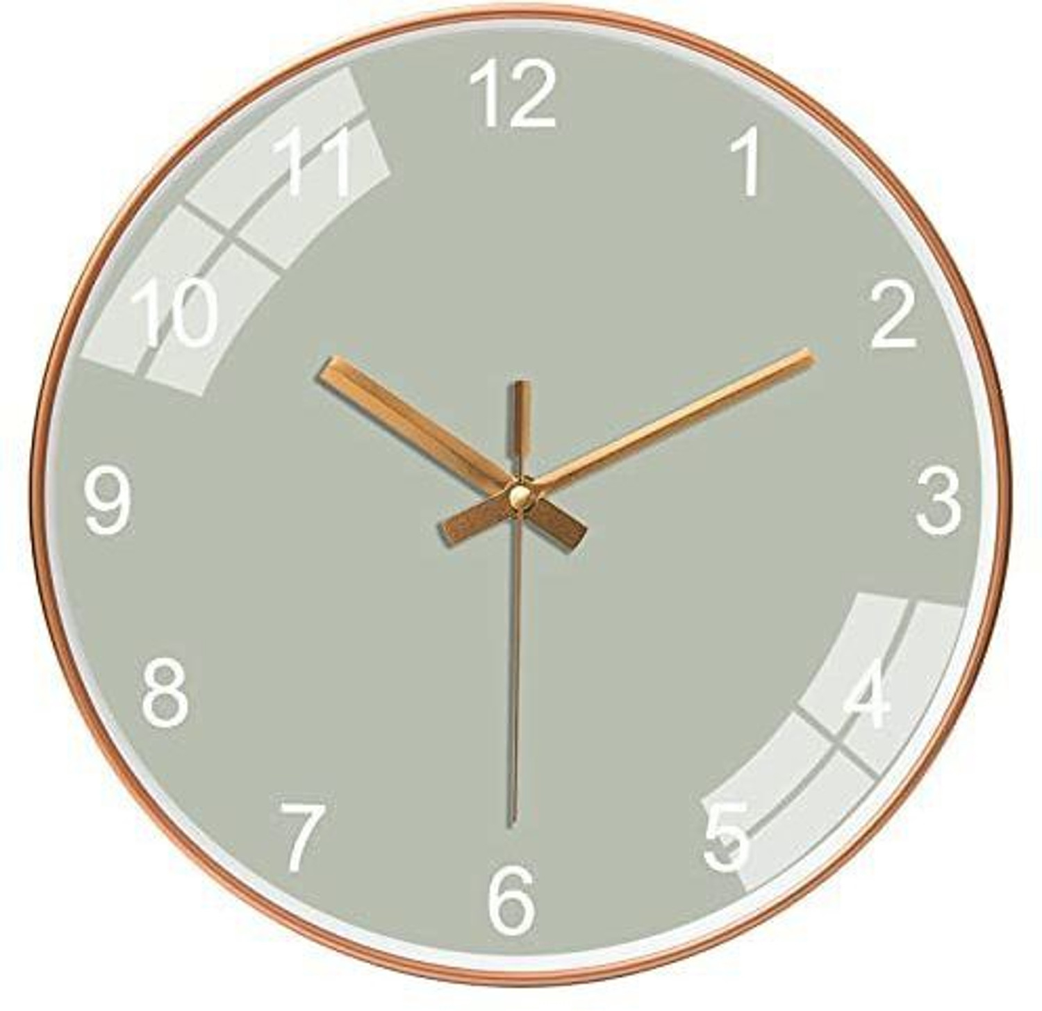 Image of Auromin Analog 30 cm X 30 cm Wall Clock (Light Green, With Glass, Standard)