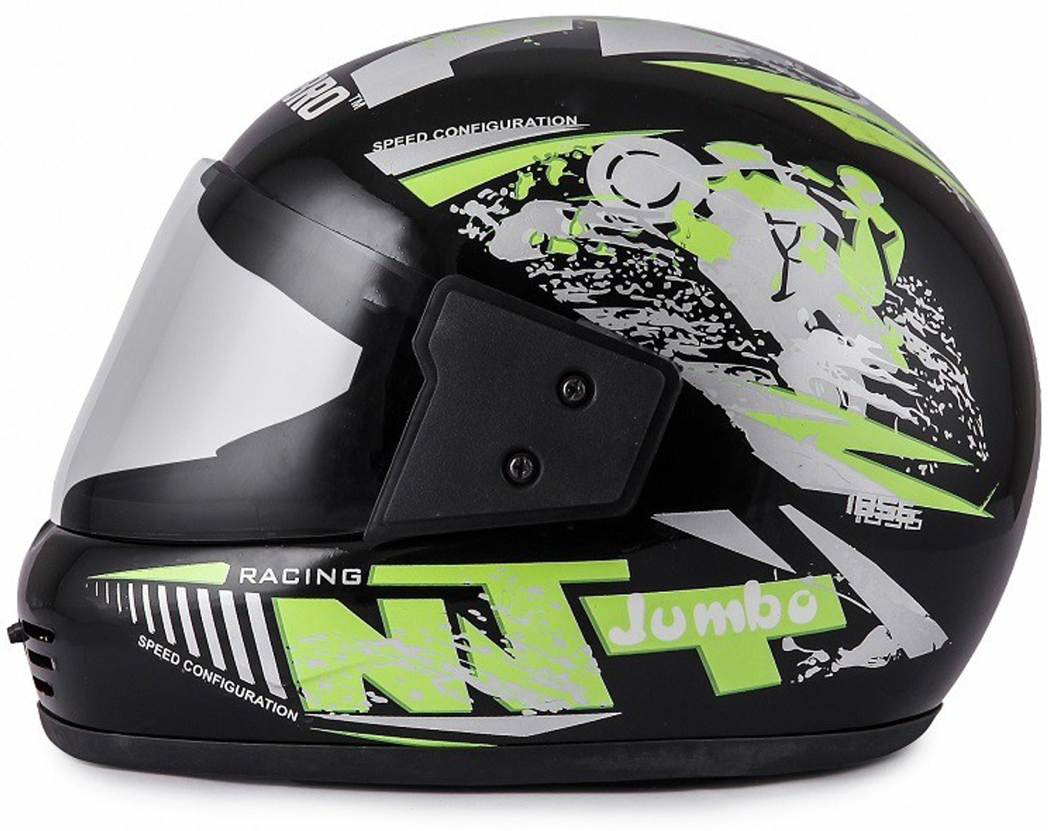Image of Riybro Full Face ISI Marked High Material with Adjustable strap for Men & Boy Riding Motorbike Helmet (BLACK-GREEN)