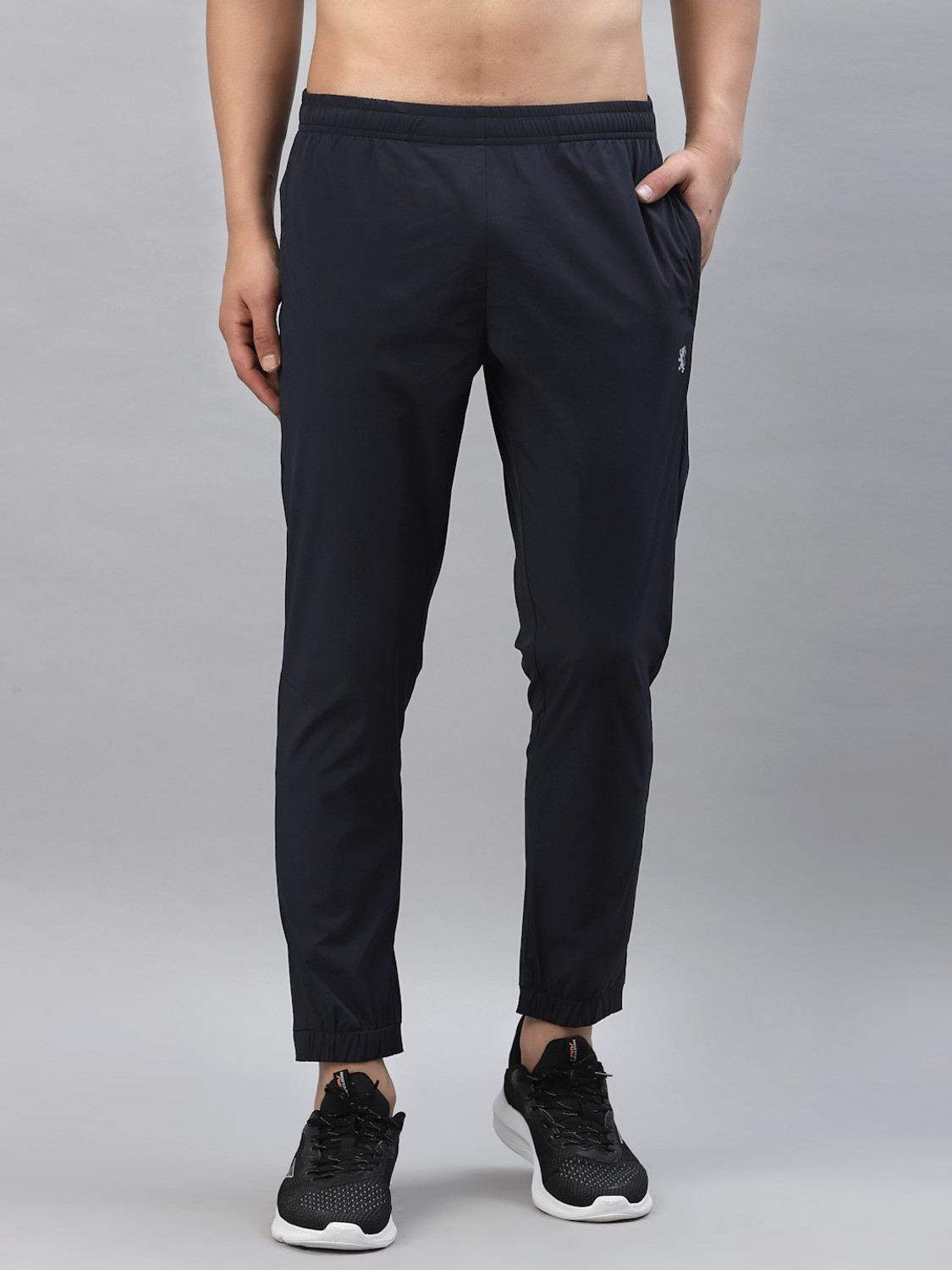 Image of RED TAPE Men Solid Blue Track Pants