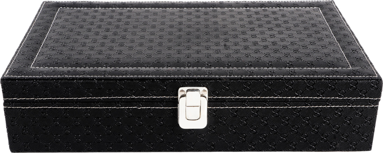 Image of ALAWO Watch Box & Sunglasses Case with 6 Slots for Watches and 3 Slots for Sunglasses Watch Box (Black, Holds 9 Watches)