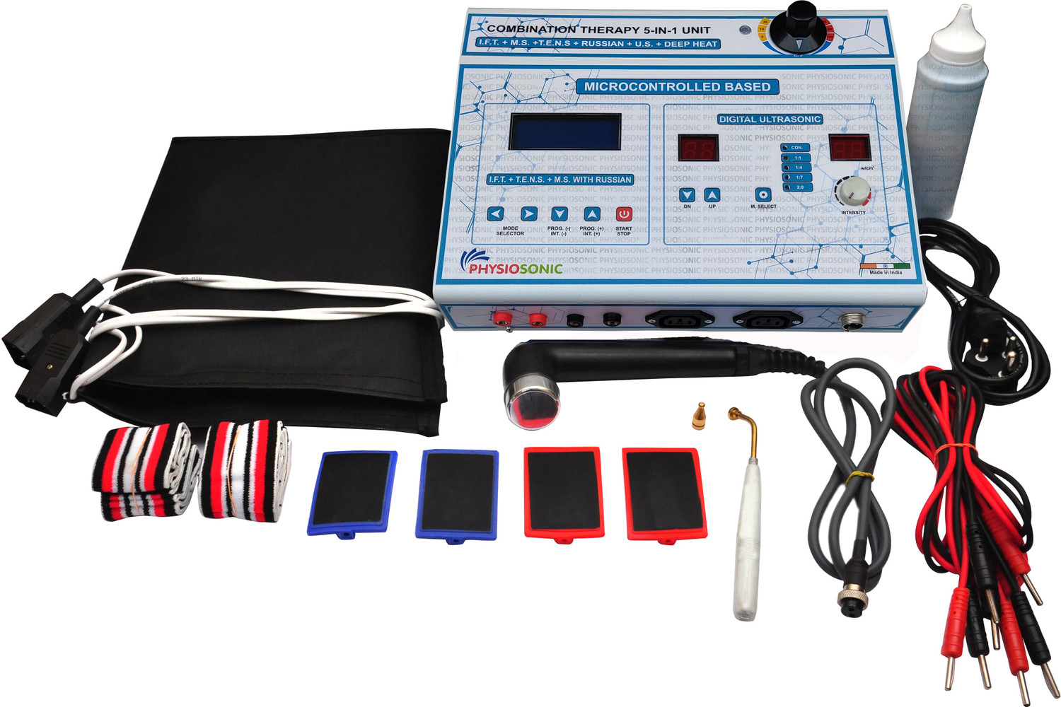 PHYSIO LIFE CARE 5-in-1 Combo IFT MS Tens Ultrasonic Deep Heat 125 - Image 1