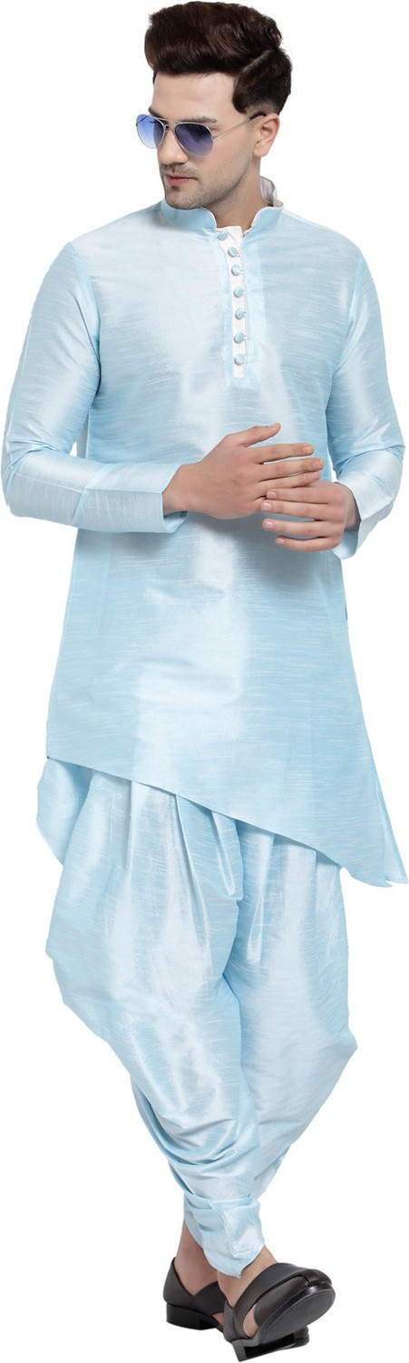 Image of OS Jeans Men Cotton Blend Kurta Dhoti Pant Set