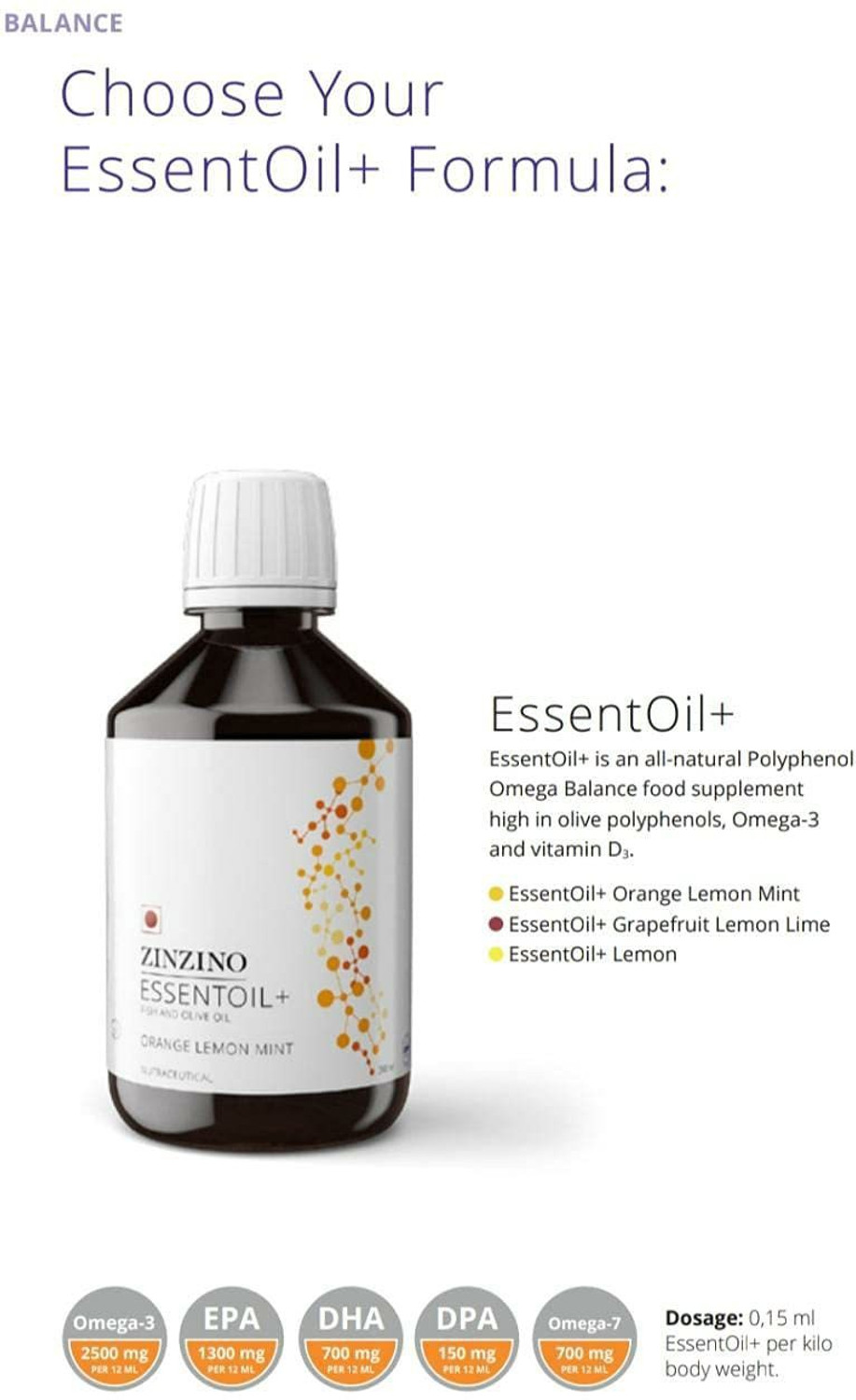 Image of ZINZINO ESSENTOIL+ , FISH & OLIVE OIL , ORANGE LEMON MINT (100 ml)