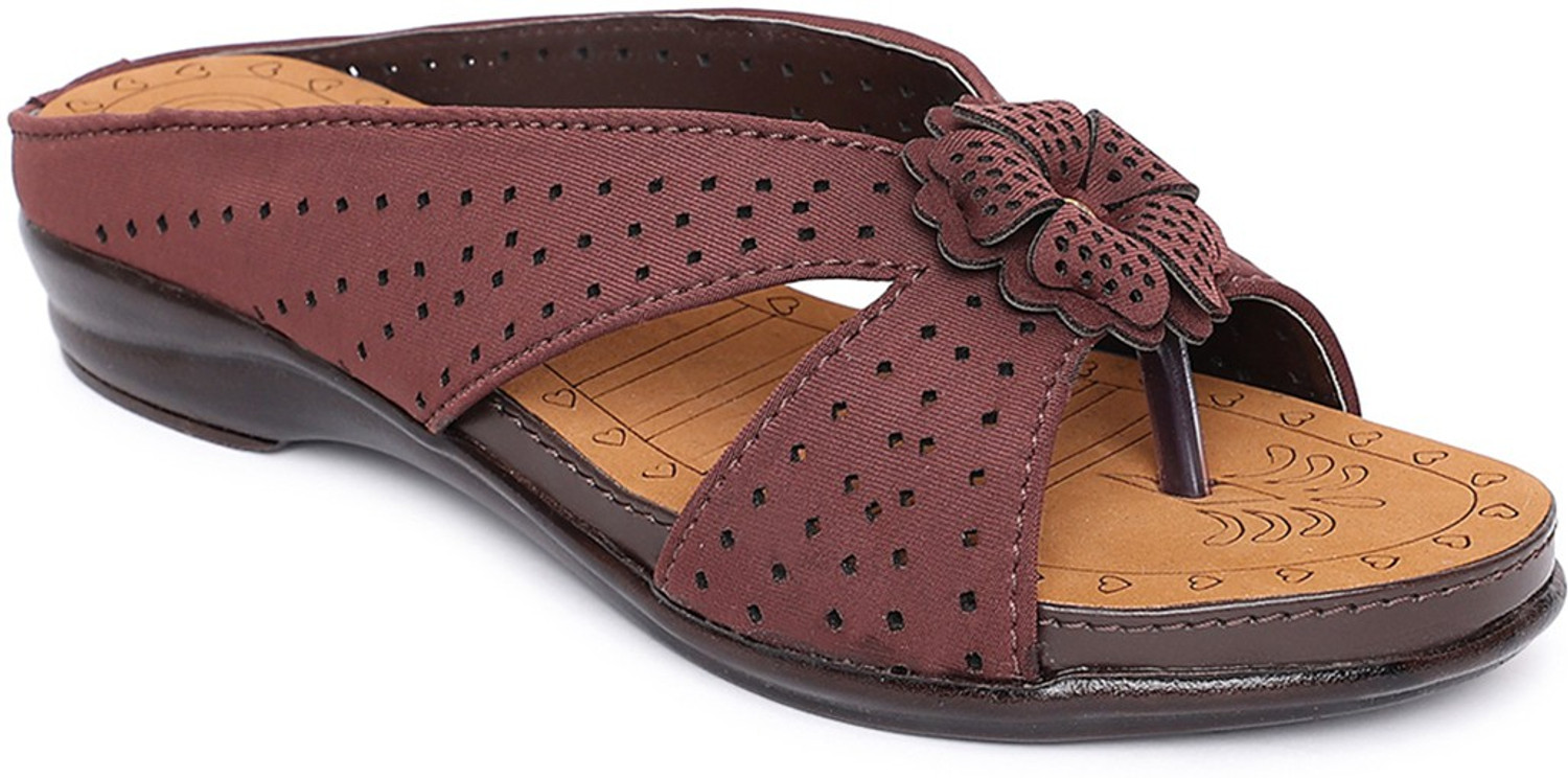 Image of ORTHO JOY Women Wedges Sandal (Brown , 9)