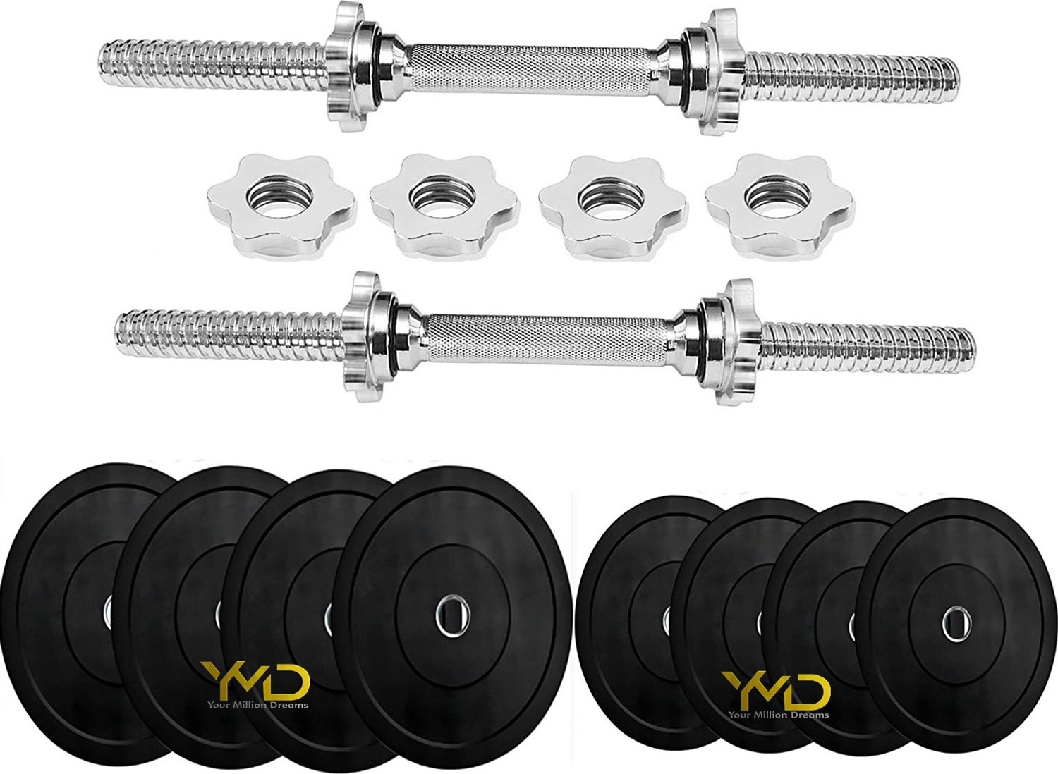 Image of YMD (3KG X 4PC) Home Gym Set, Rubber Dumbbell Set, Rubber Dumbbell Adjustable Dumbbell (12 kg)