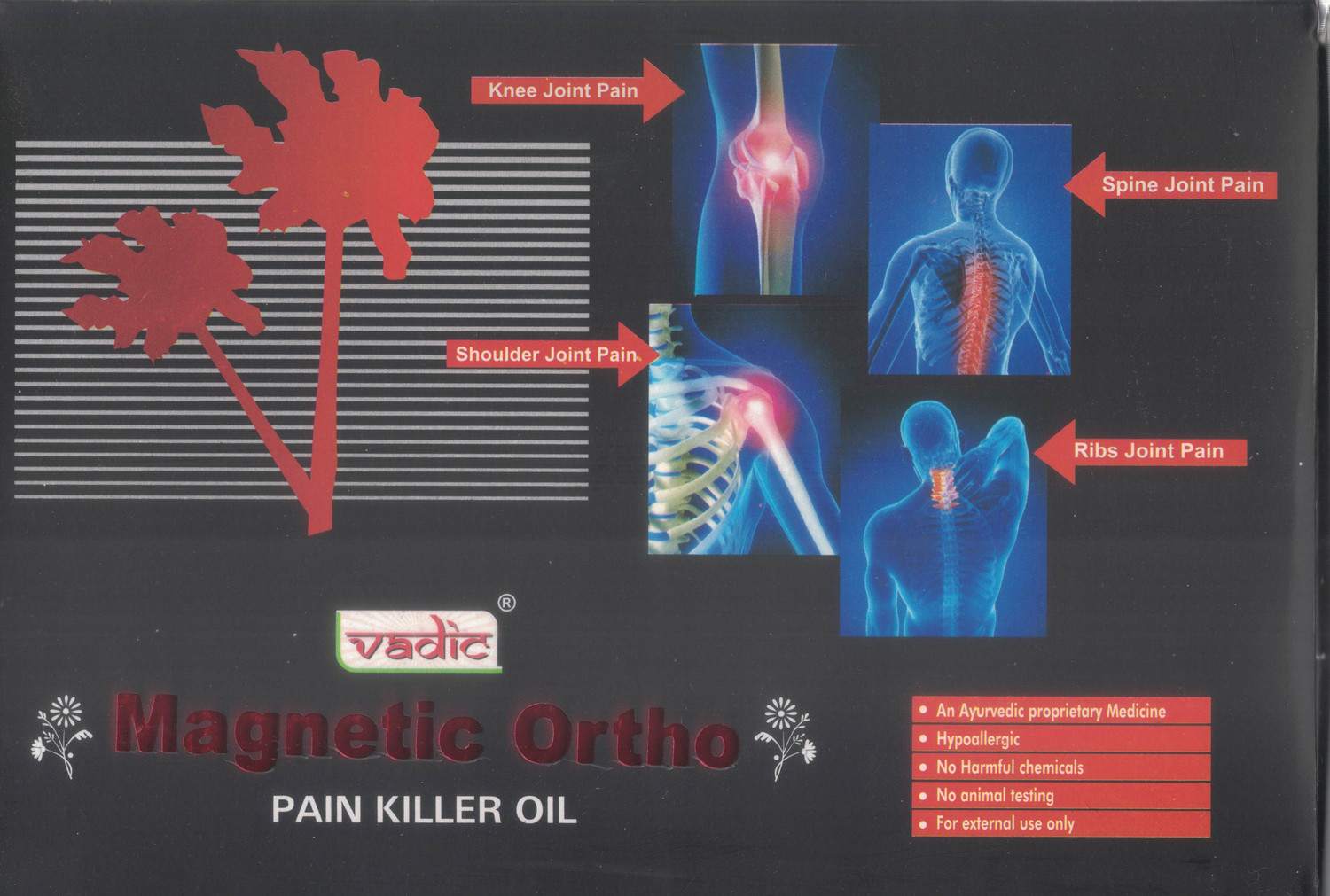 Image of Vadic Magnetic Ortho Pain Killer Oil Combo Pack Liquid (3 x 1 Units)