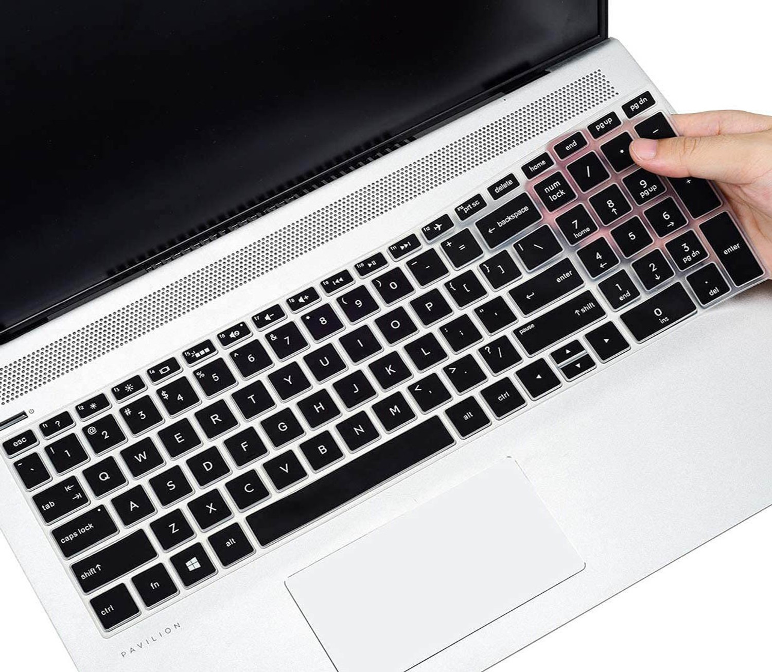 Image of RAYA Keyboard Protector Silicone Skin Cover for Dell Inspiron 3501 & Dell Inspiron 15 5000 / 5584 / 5590 / 5593 / 5598 / 5508 / 5501, 15.6 inch & 17.3 inch Dell Inspiron 15 7000 / 7590 / 7591 Laptops Dell Inspiron series 3501, 2020 & 2019 15.6 inch Dell Inspiron 15 5584 5590 5593 5594 5598 5501 5505 5508 7590 7591, 17.3 inch Dell Inspiron 15 17 7000 7790 7791, Dell Vostro 5590 7590 7500 Laptop Keyboard Protective Skin (US Layout) Keyboard Skin (Black)