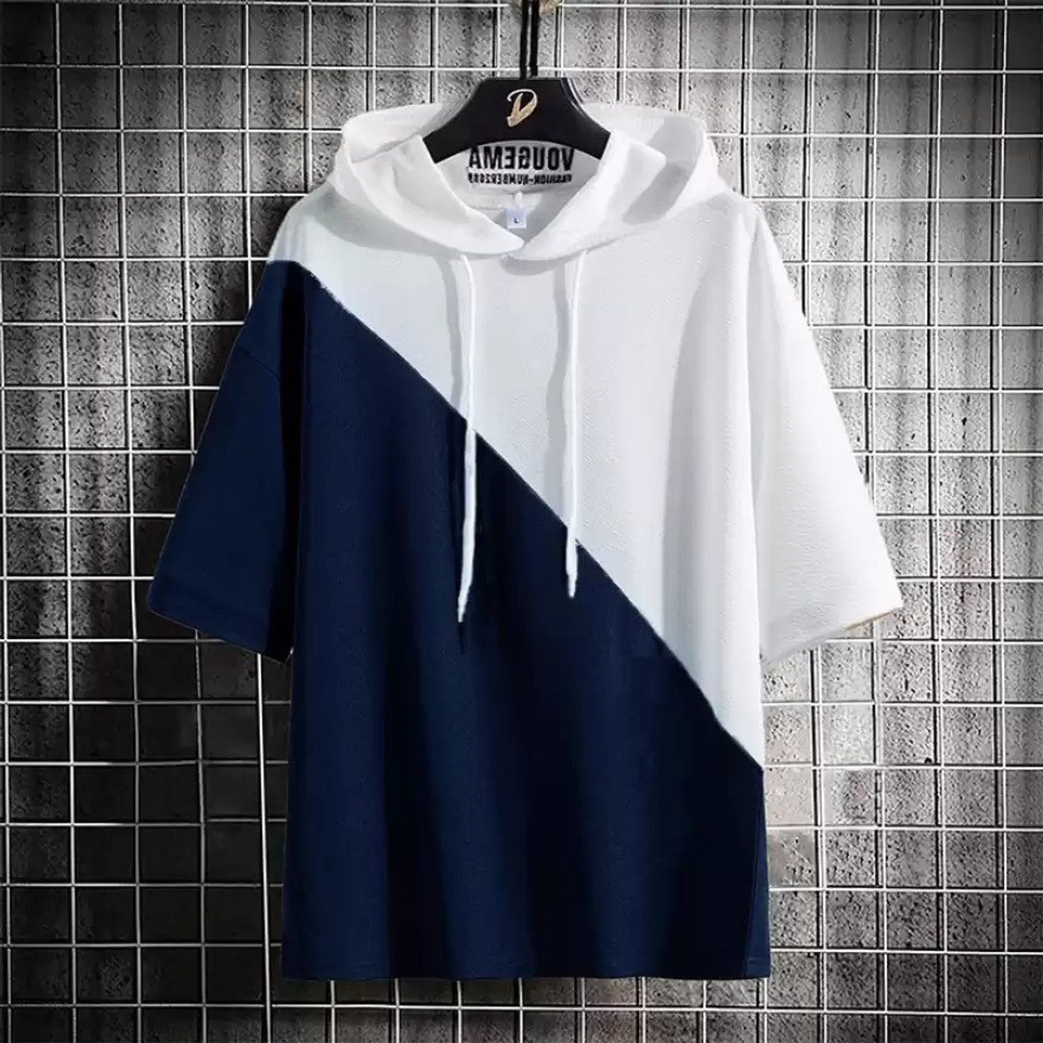Pytton Men White Colorblock Hooded Neck T-Shirt - Image 1