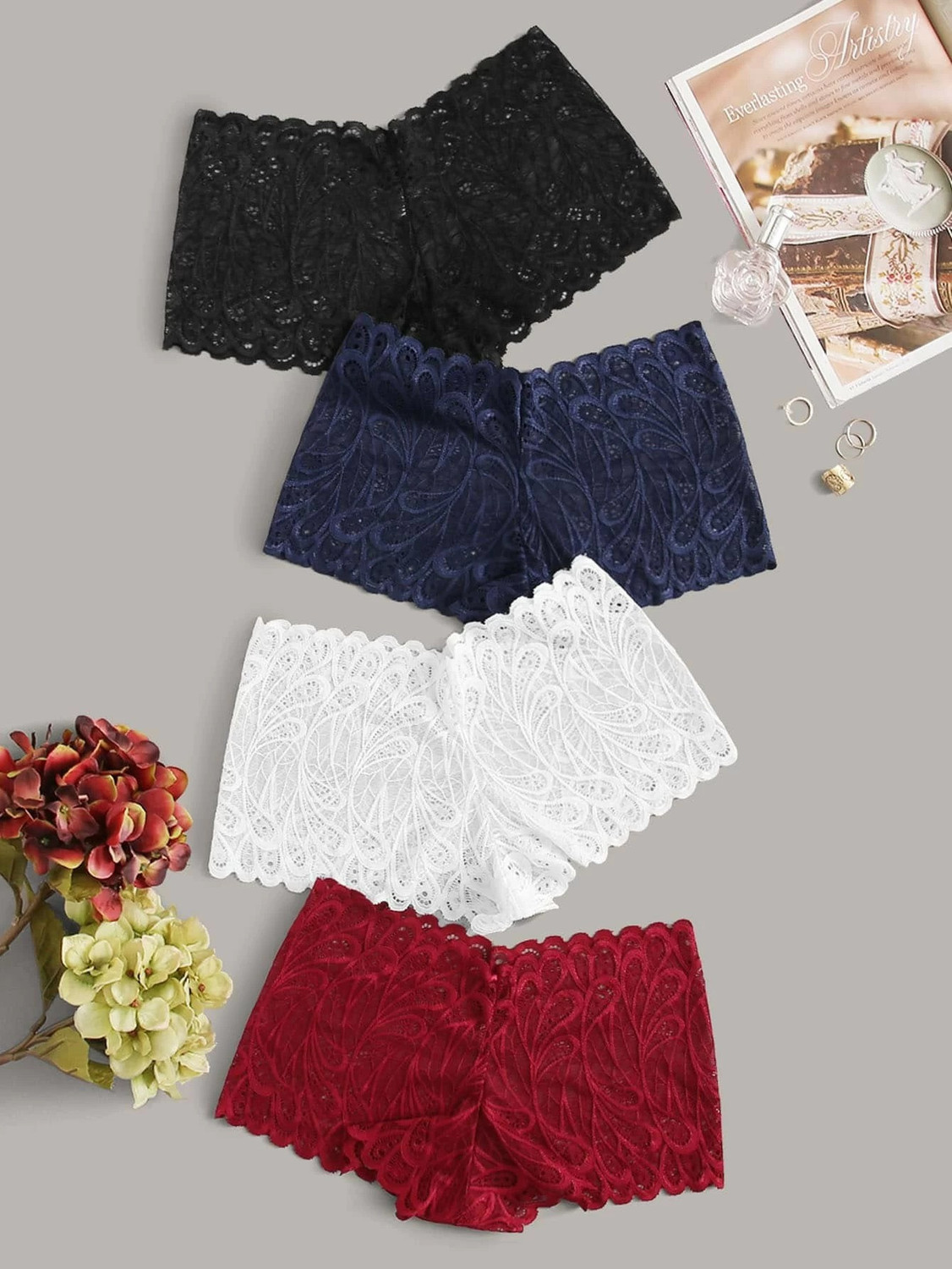 Image of jocker Pack of 5 Women Boy Short White, Pink, Grey, Red, Dark Blue Panty