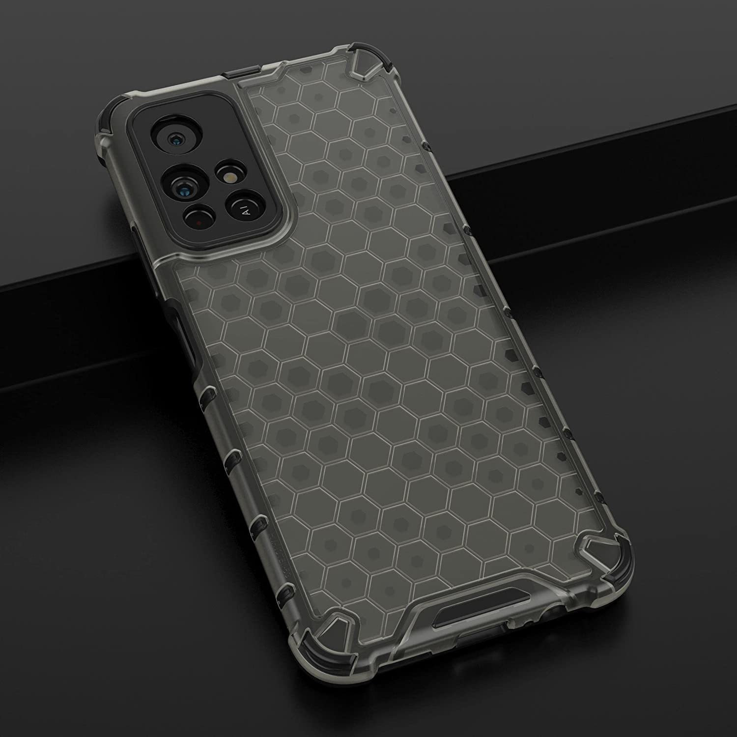 Image of Accessories Kart Back Cover for Xiaomi 11i 5G Edge to Edge Boom Transparent Honeycomb case (Transparent, Shock Proof, Pack of: 1)